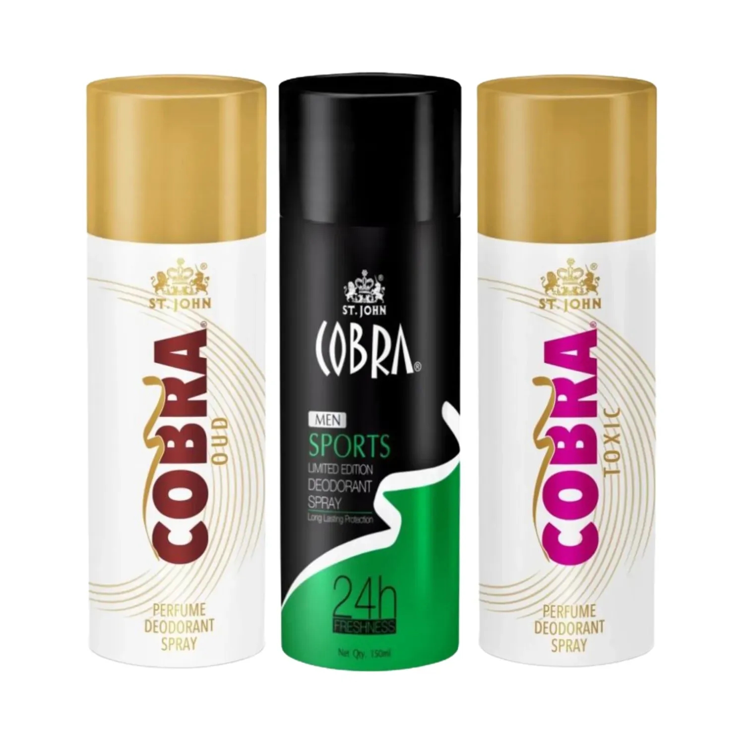 ST.JOHN | ST.JOHN Cobra Sports, Envy & Oud parfum Deodorant Spray (3 Pcs)