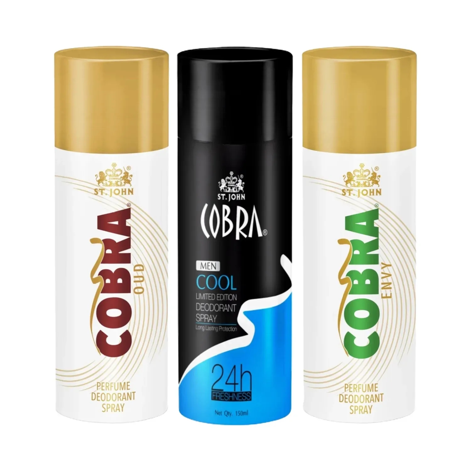 ST.JOHN Cobra Cool, Envy And Oud Limited Edition Deodorant Spray (3 Pcs)