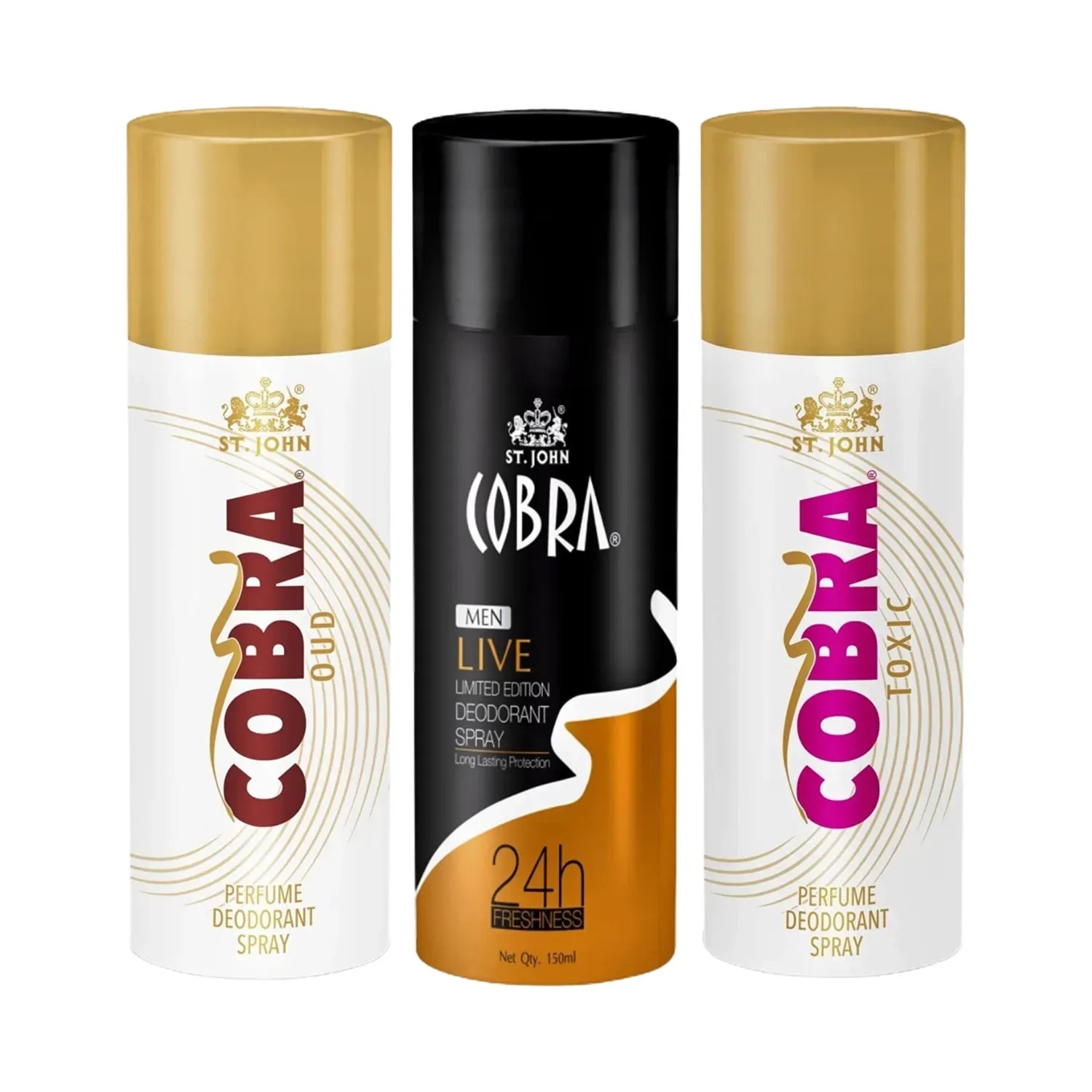 ST.JOHN Cobra Live, Oud And Toxic Limited Edition Deodorant Spray (3 Pcs)