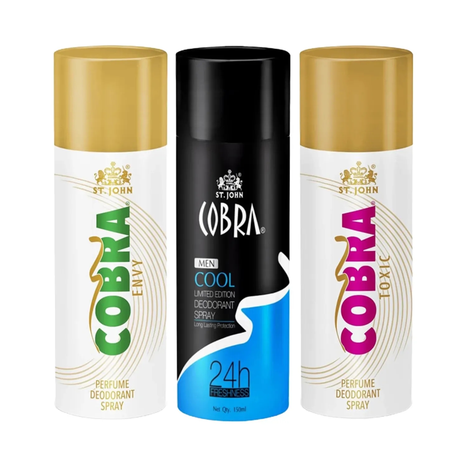 ST.JOHN | ST.JOHN Cobra Cool, Envy And Toxic Limited Edition Deodorant Spray (3 Pcs)