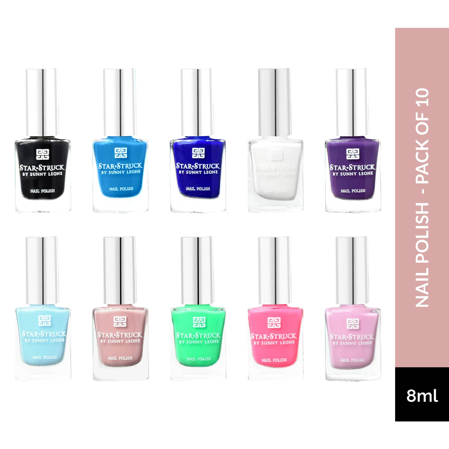 Star Struck by Sunny Leone | Star Struck by Sunny Leone Nail Polish - Multicolor (10Pcs)