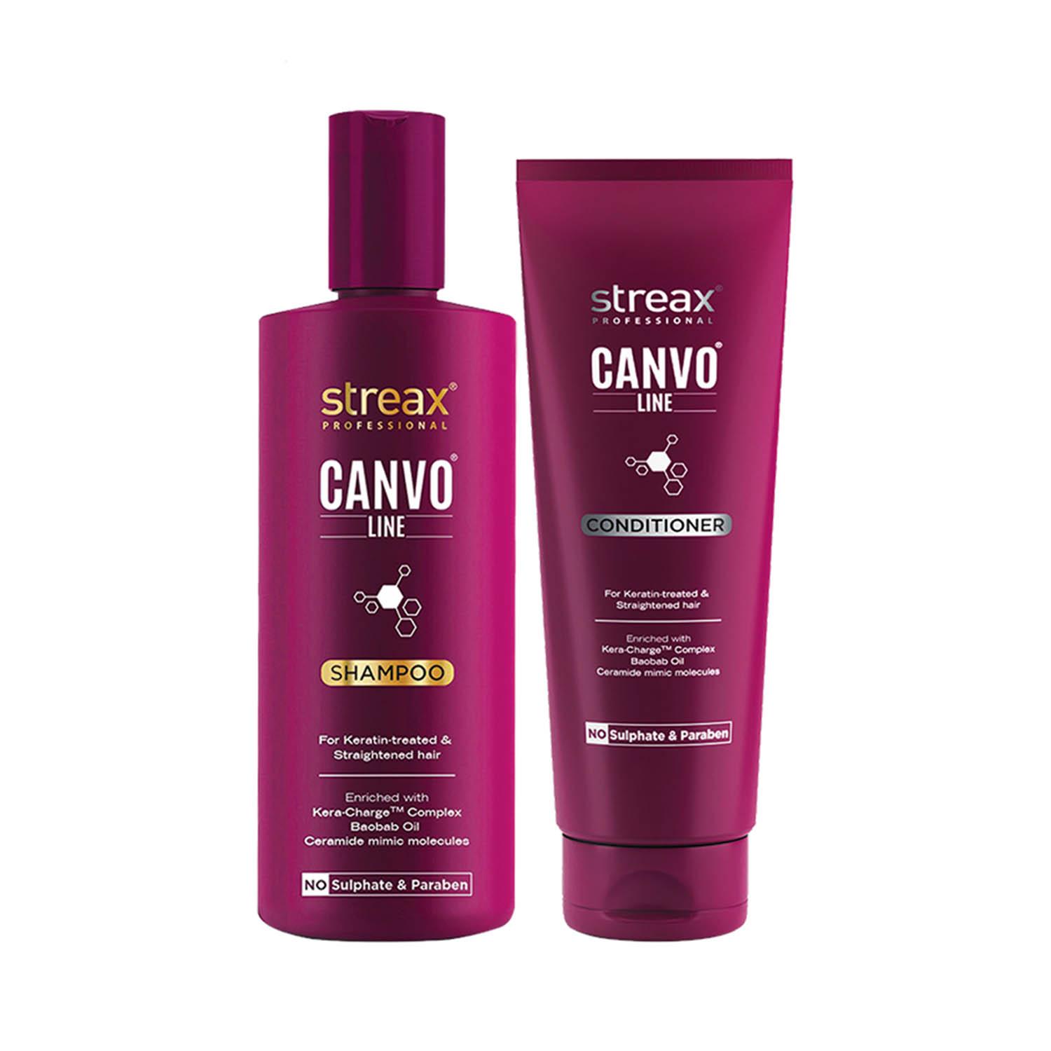 Streax Professional Canvoline Shampoo + Conditioner Hair Care (Parabene & Sulphate Free) Combo
