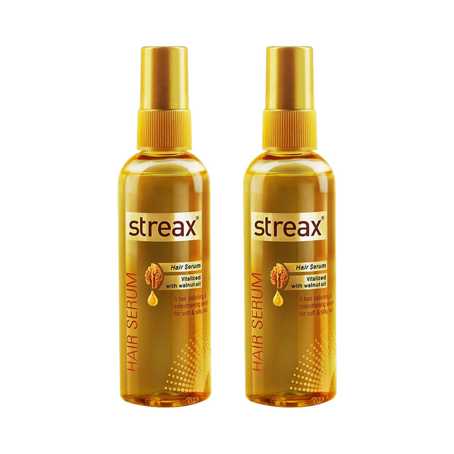 Streax | Streax Hair Serum vitalised with Walnut Oil (45ml) - (Pack of 2) Combo