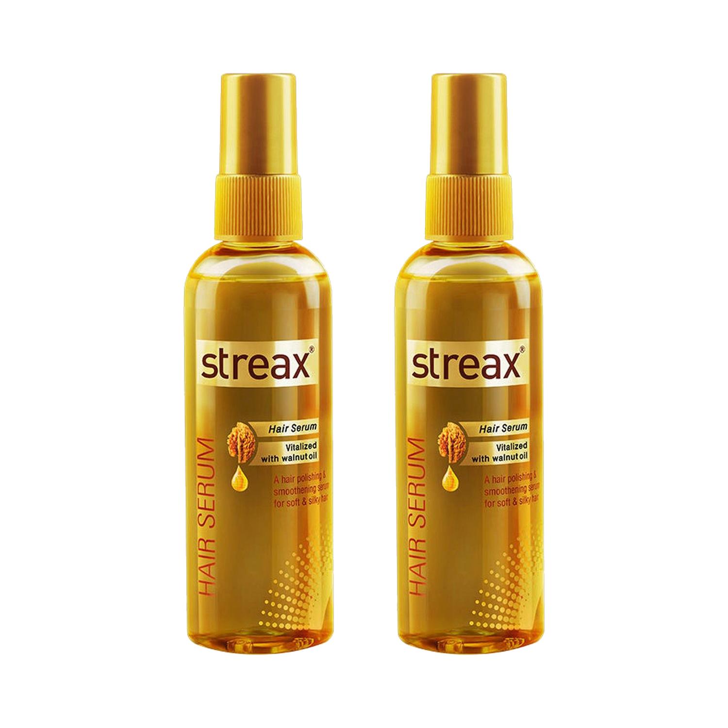 Streax | Streax Hair Serum vitalised with Walnut Oil (100ml) - (Pack of 2) Combo