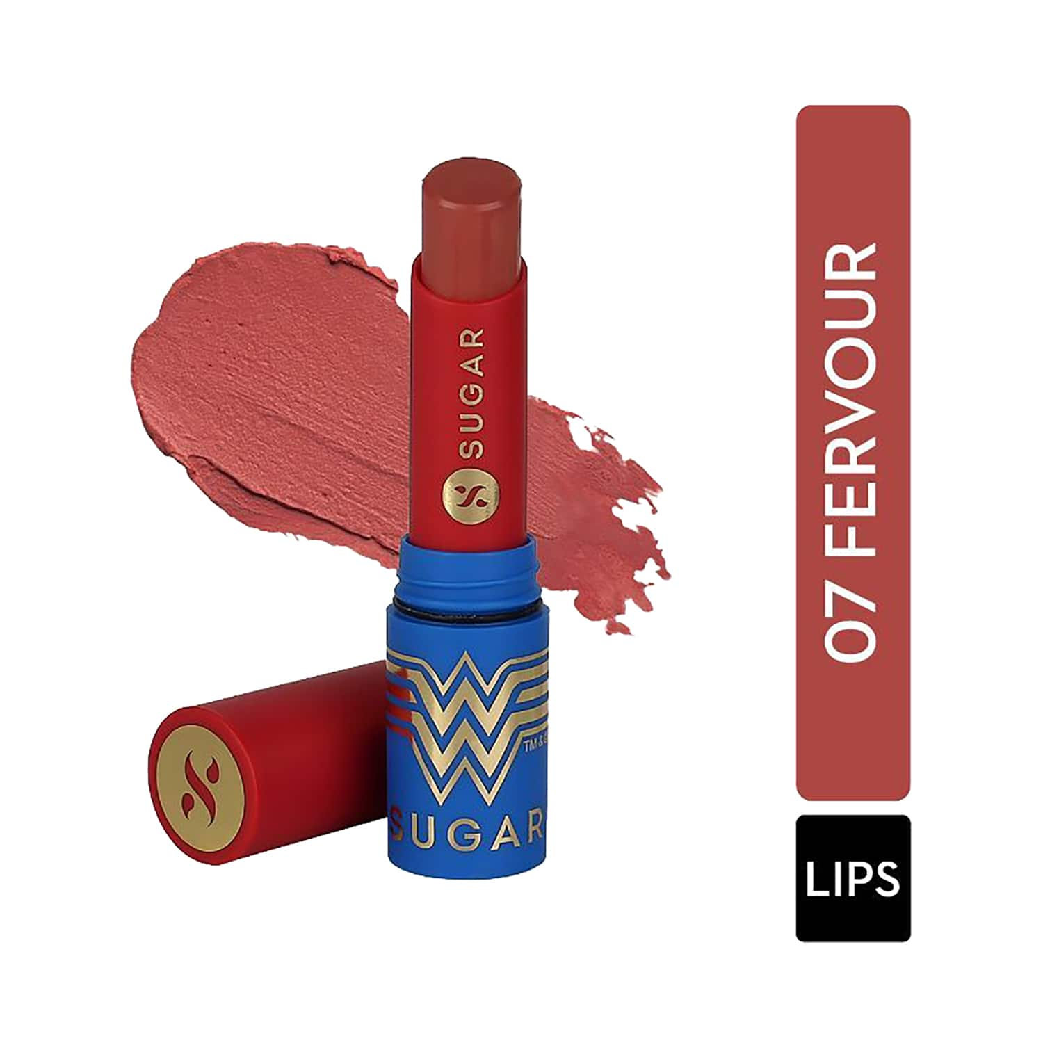 SUGAR Cosmetics | SUGAR Cosmetics Wonder Woman Everlasting Matte Lipstick - 07 Fervour (3.2g)