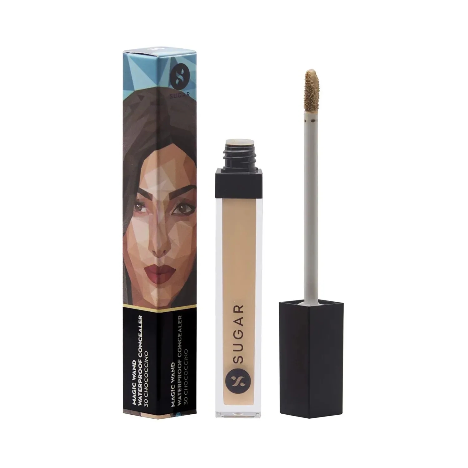 SUGAR Cosmetics | SUGAR Cosmetics Magic Wand Waterproof Concealer - 30 Chococcino (Medium, Warm Undertone) (8.4g)