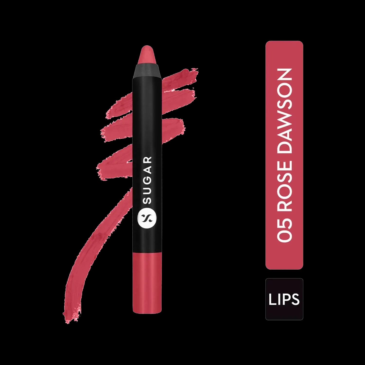 SUGAR Cosmetics | SUGAR Cosmetics Matte As Hell Crayon Lipstick - 05 Rose Dawson (Rose Pink) (2.8g)