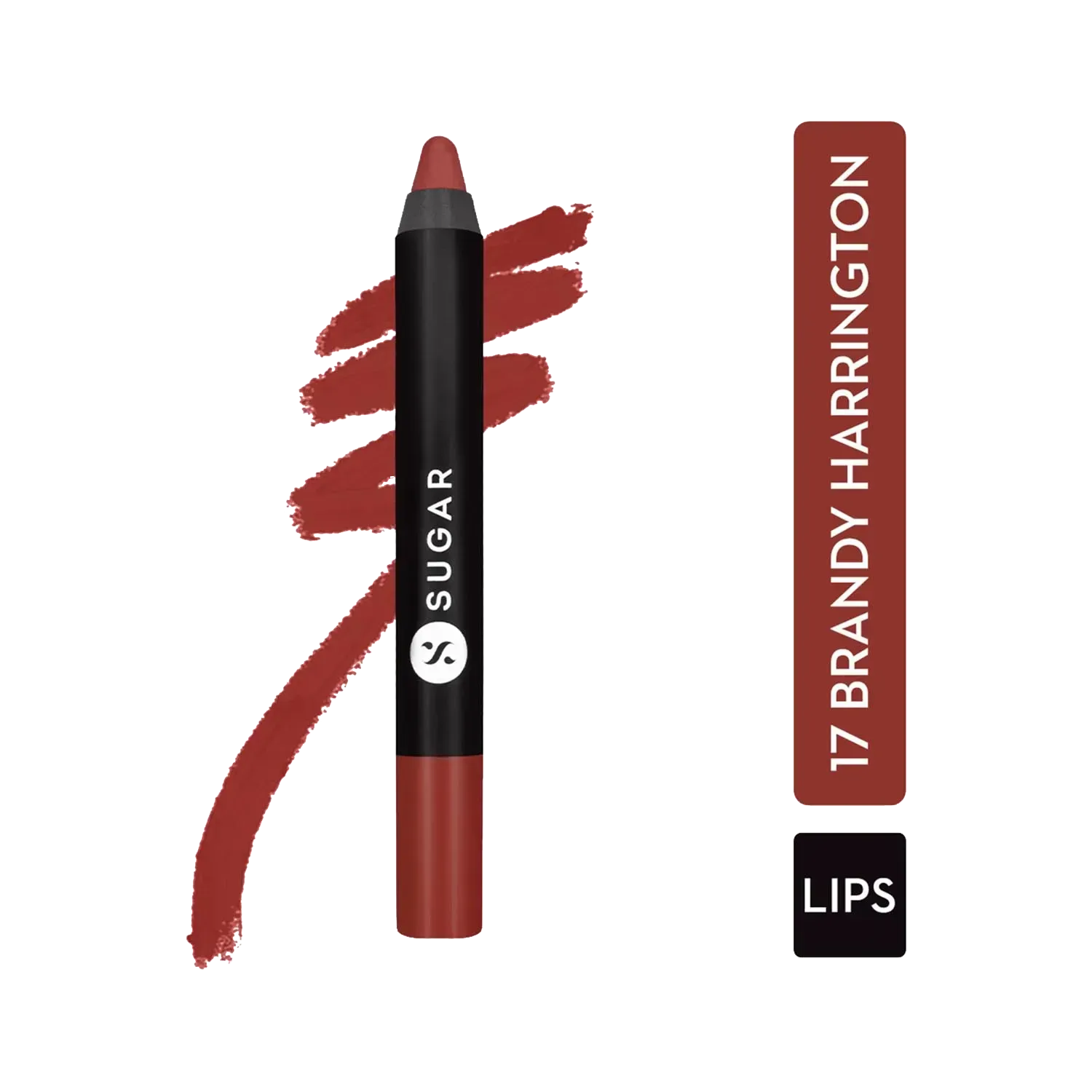 SUGAR Cosmetics | SUGAR Cosmetics Matte As Hell Crayon Lipstick - 17 Brandy Harrington (Rusty Reddish Pink) (2.8g)