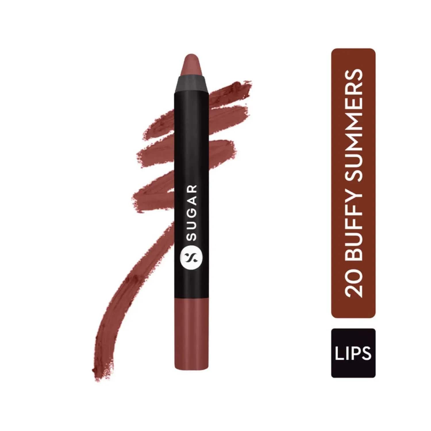 SUGAR Cosmetics | SUGAR Cosmetics Matte As Hell Crayon Lipstick - 20 Buffy Summers (Mid-tone Warm Nude) (2.8g)