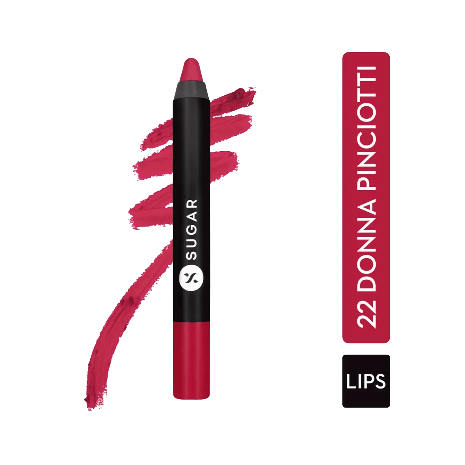 SUGAR Cosmetics | SUGAR Cosmetics Matte As Hell Crayon Lipstick - 22 Donna Pinciotti (Magenta Pink) (2.8g)