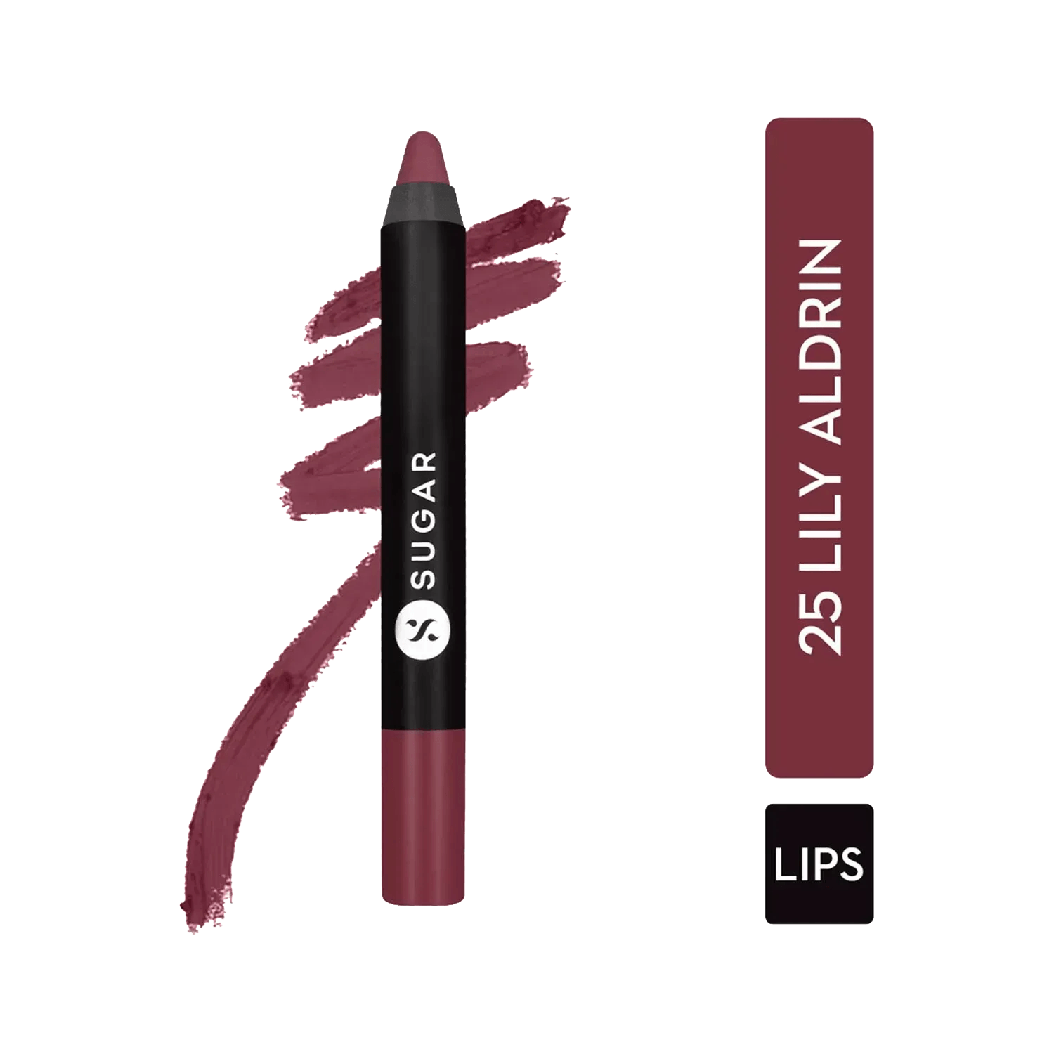 SUGAR Cosmetics | SUGAR Cosmetics Matte As Hell Crayon Lipstick - 25 Lily Aldrin (Mauve Pink) (2.8g)