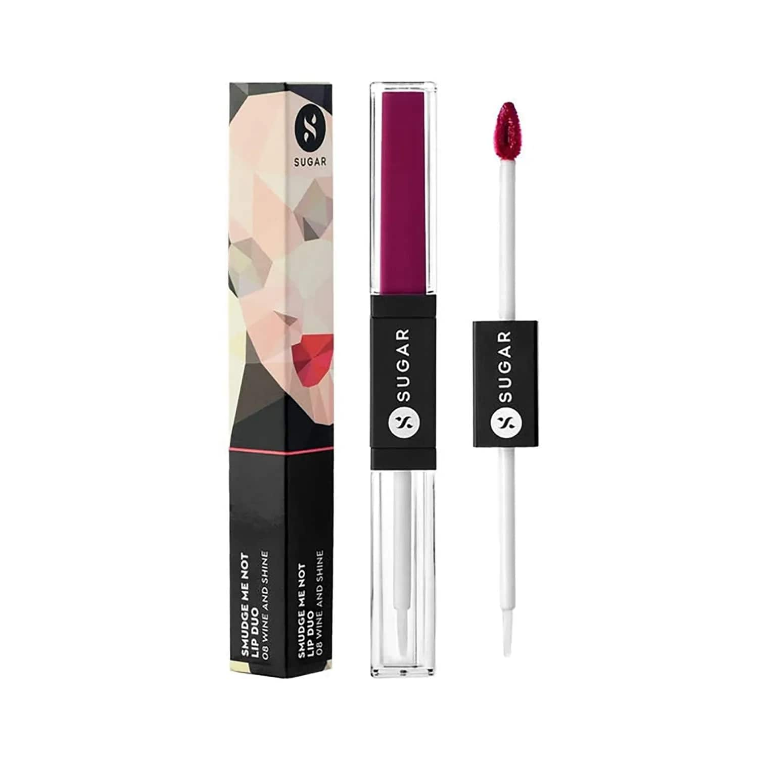 SUGAR Cosmetics | SUGAR Cosmetics Smudge Me Not Lip Duo - 08 Wine and Shine (Sangria) (3.5ml)