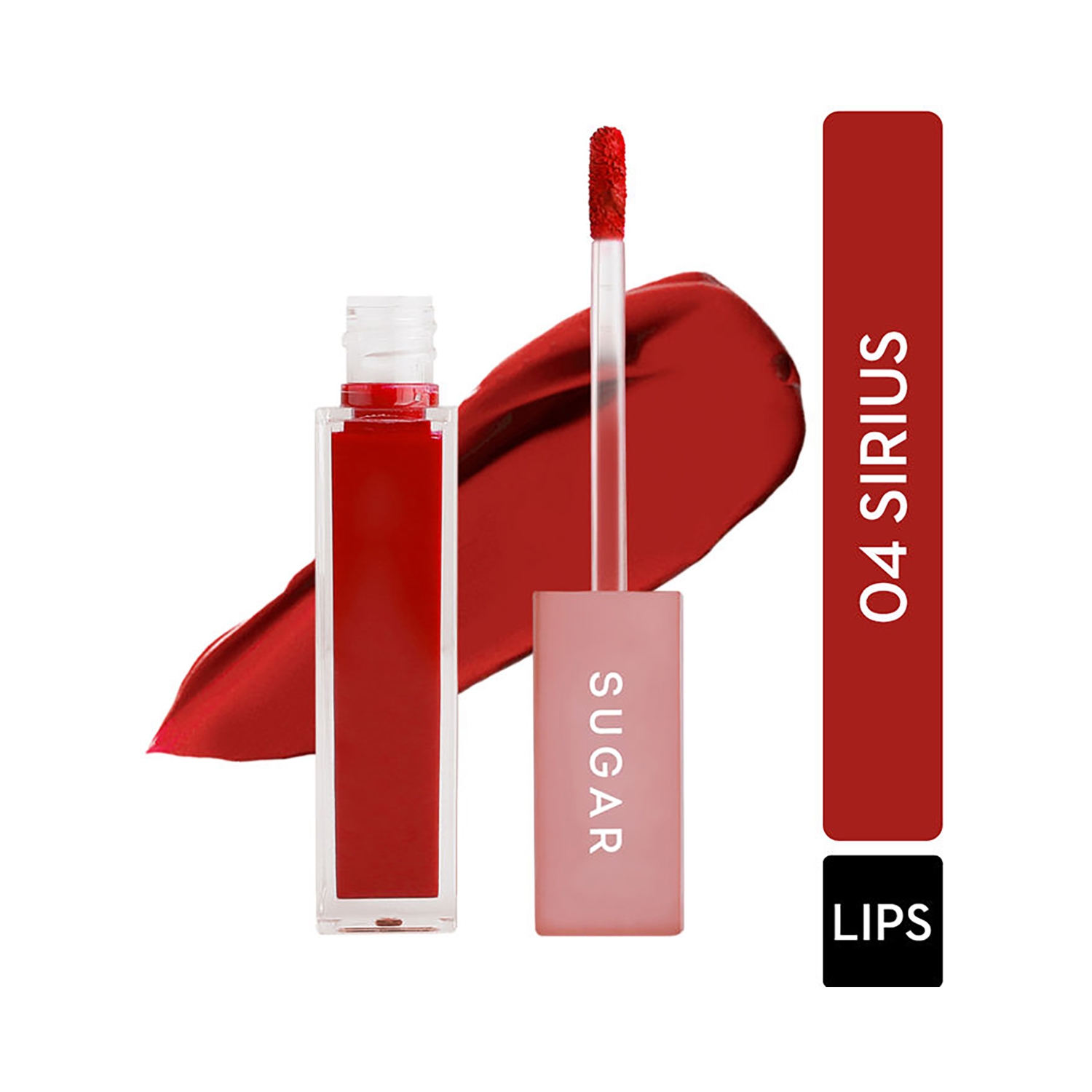 SUGAR Cosmetics | SUGAR Cosmetics Mettle Liquid Lipstick - 04 Sirius (Cherry Red) (7ml)