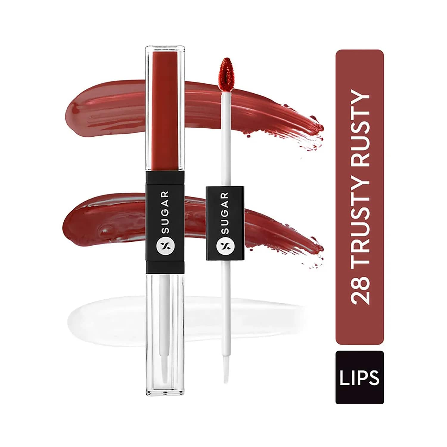 SUGAR Cosmetics | SUGAR Cosmetics Smudge Me Not Lip Duo - 28 Trusty Rusty (Rust Red) (3.5ml)