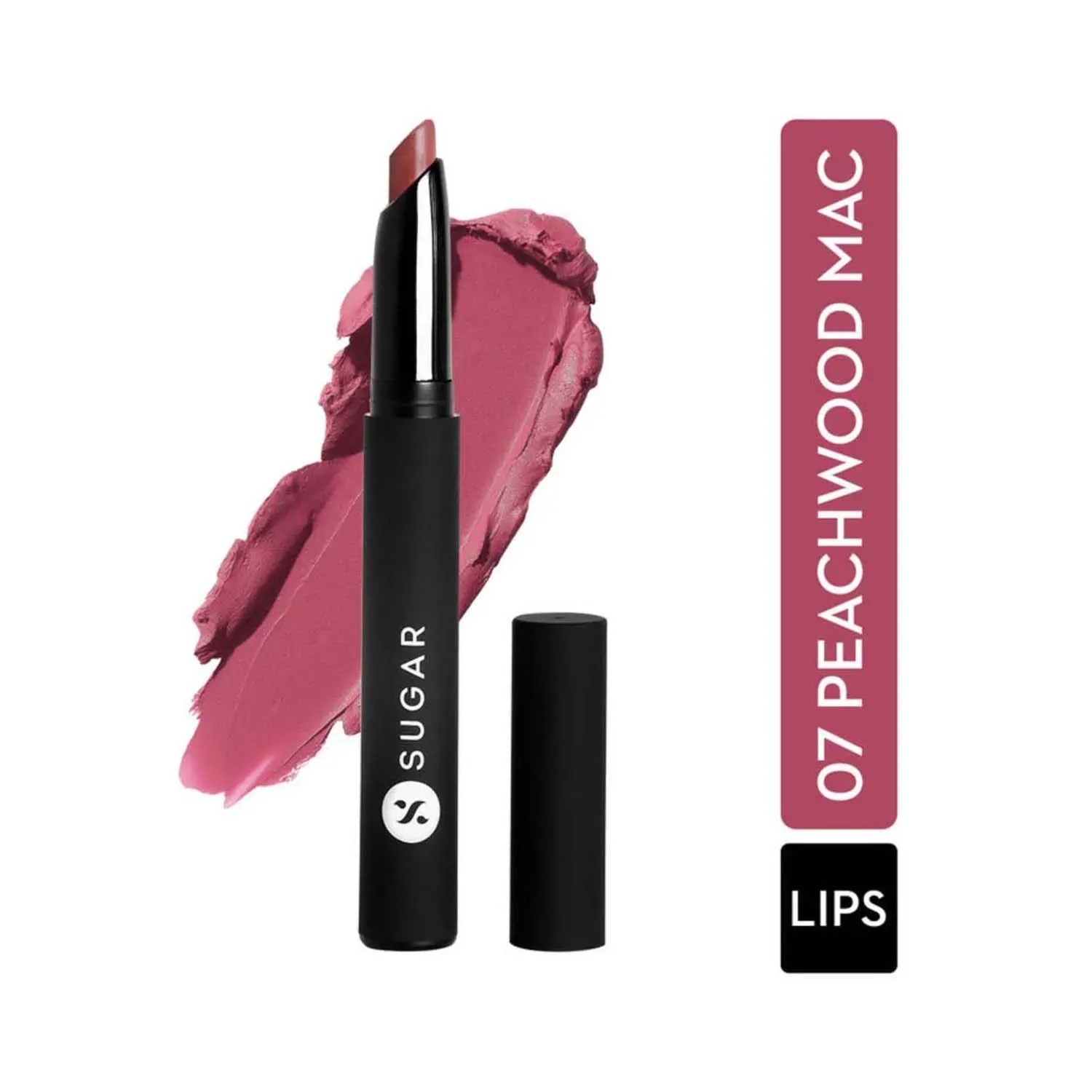 SUGAR Cosmetics | SUGAR Cosmetics Matte Attack Transferproof Lipstick - 07 Peachwood Mac (Peach Pink) (2g)