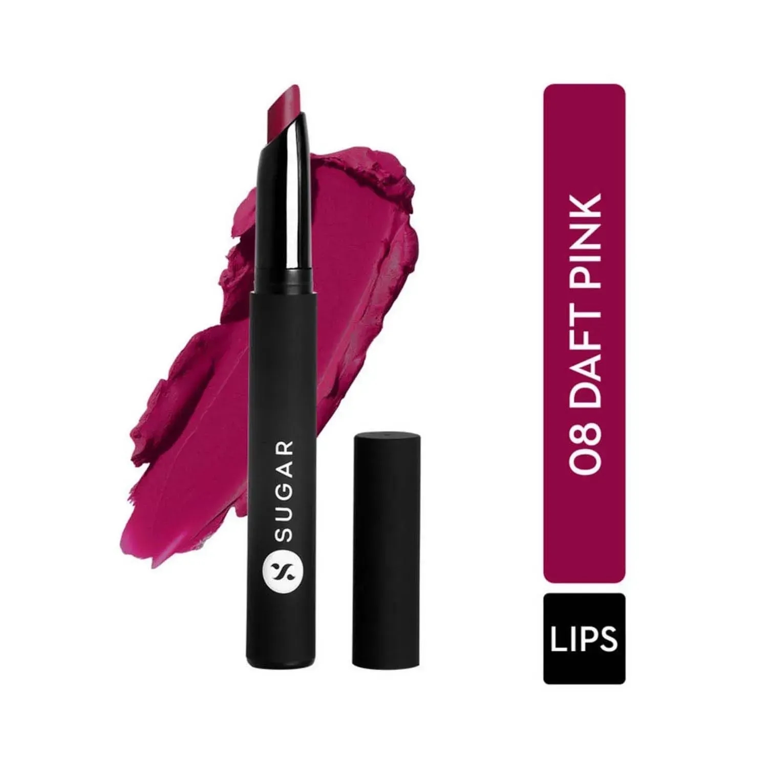 SUGAR Cosmetics | SUGAR Cosmetics Matte Attack Transferproof Lipstick - 08 Daft Pink (Deep Pink) (2g)