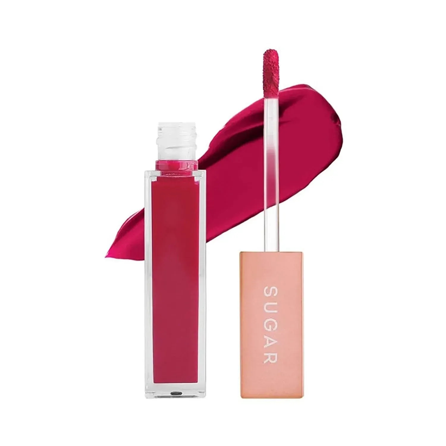 SUGAR Cosmetics | SUGAR Cosmetics Mettle Liquid Lipstick - 12 Talitha (Bright Magenta with Red Undertones) (7ml)