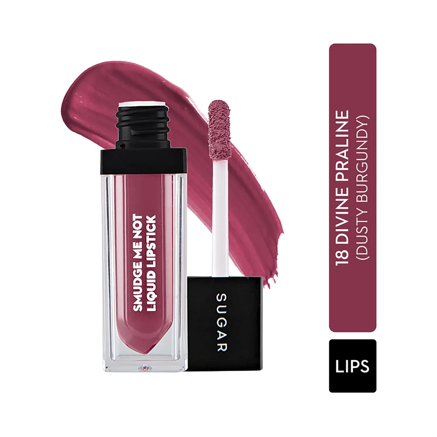 SUGAR Cosmetics | SUGAR Cosmetics Smudge Me Not Liquid Lipstick - 18 Divine Praline (Dusty Burgundy) (4.5ml)