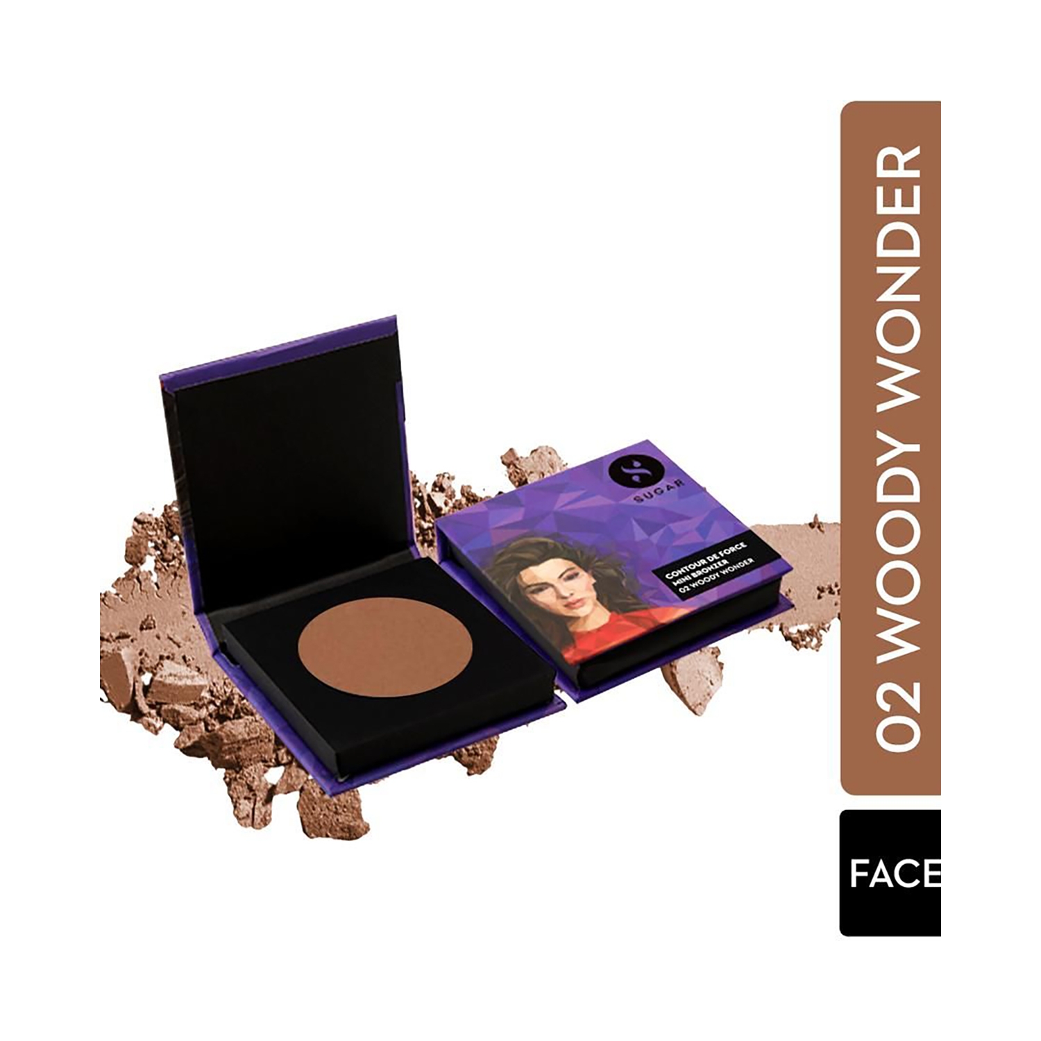 SUGAR Cosmetics | SUGAR Cosmetics Contour De Force Mini Bronzer - 02 Woody Wonder (Warm Brown) (4g)