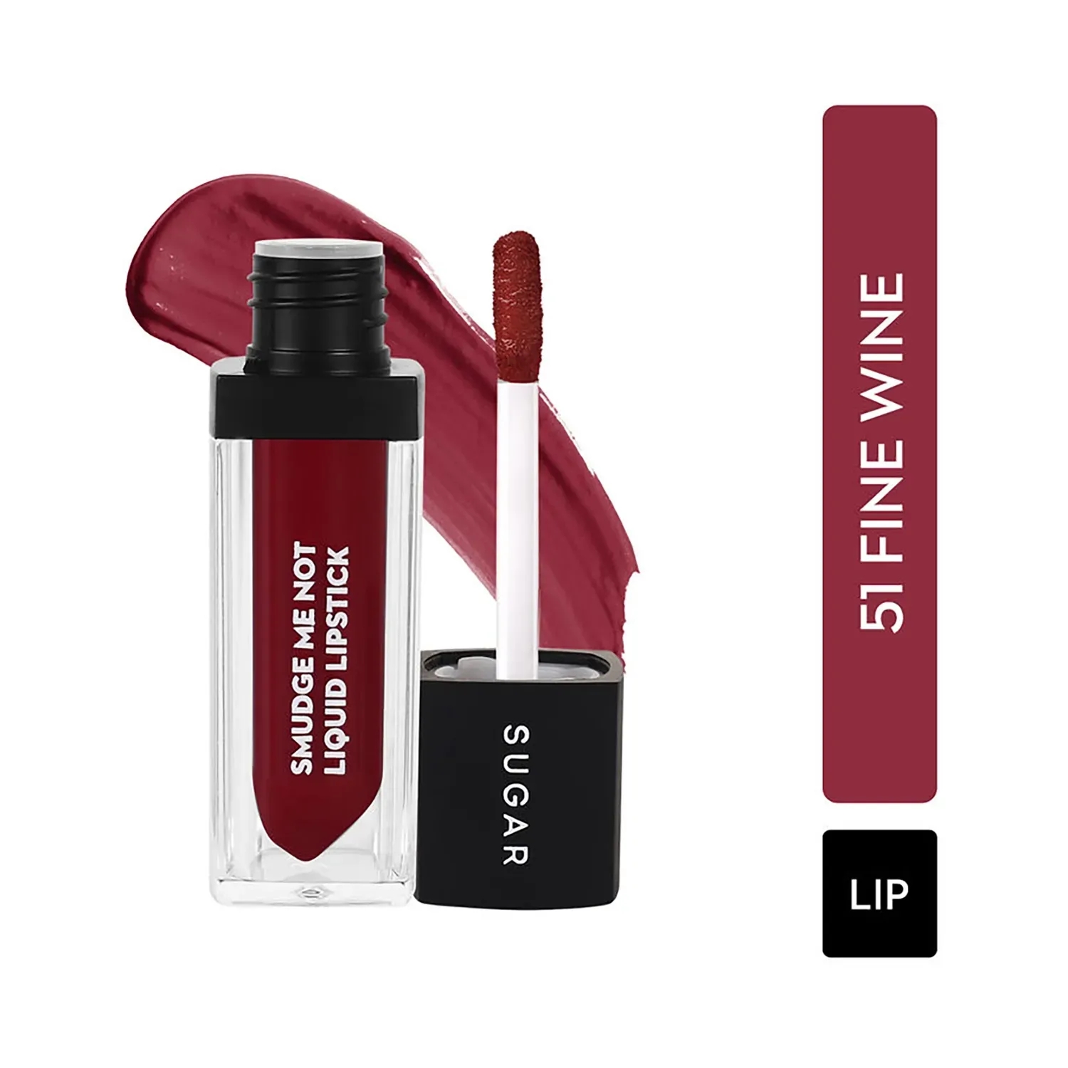 SUGAR Cosmetics | SUGAR Cosmetics Smudge Me Not Liquid Lipstick - 51 Fine Wine (Burgundy Red) (4.5ml)
