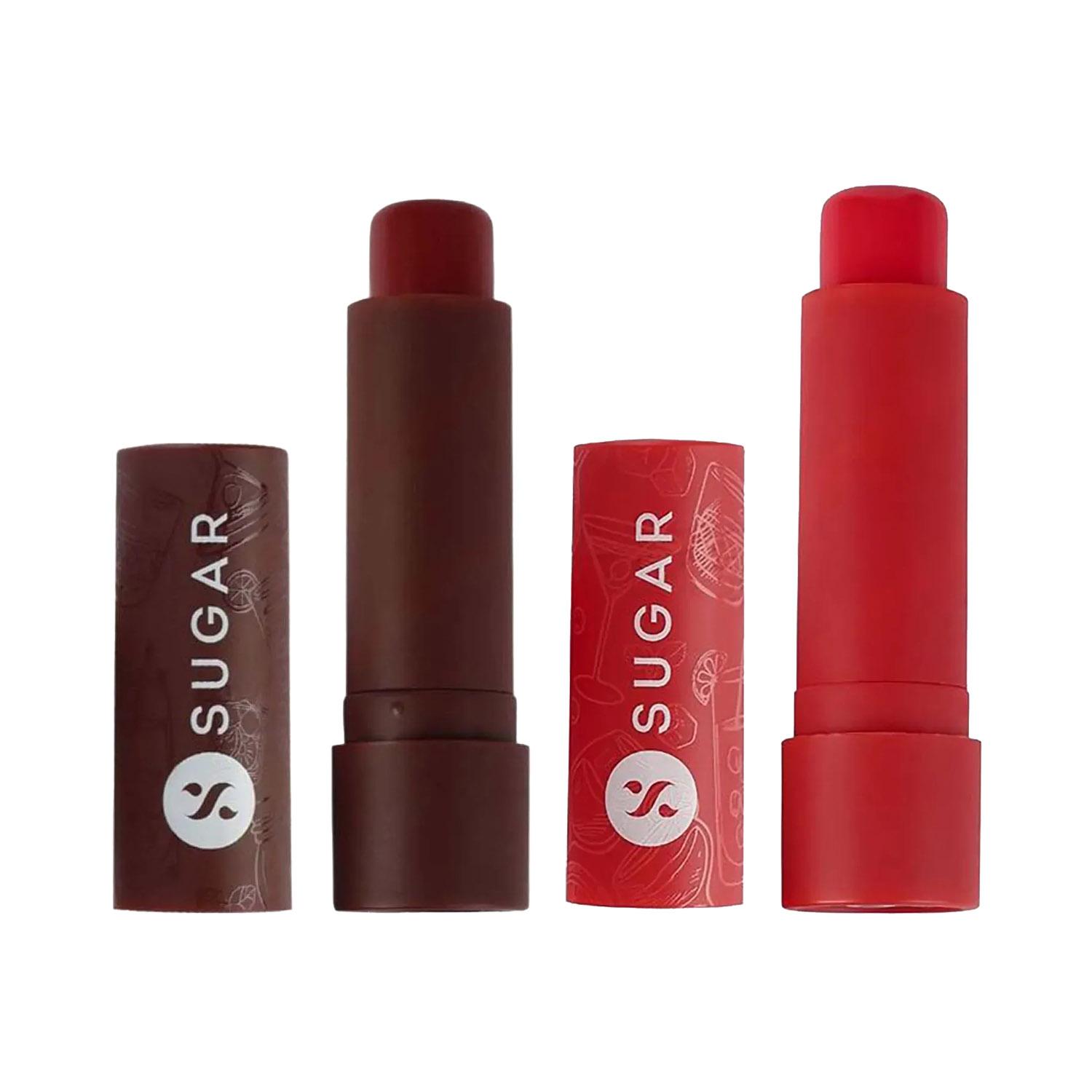 SUGAR Cosmetics | SUGAR Cosmetics Tipsy Lips Moisturizing Balm - 02 Cosmopolitan & 05 Irish Coffee (Pack Of 2) Combo