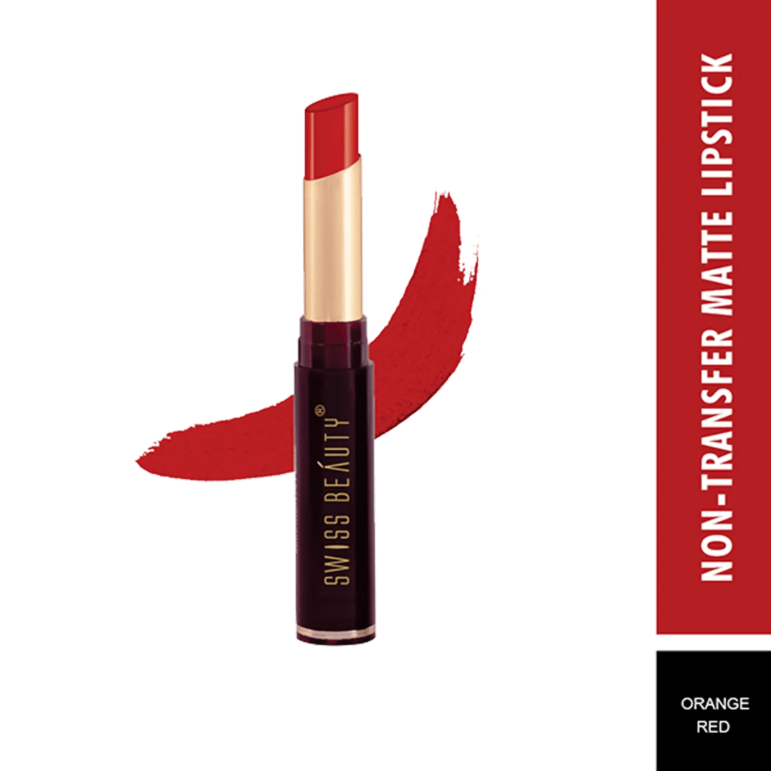 Swiss Beauty | Swiss Beauty Non-Transfer Matte Lipstick - 02 Orange Red (2g)