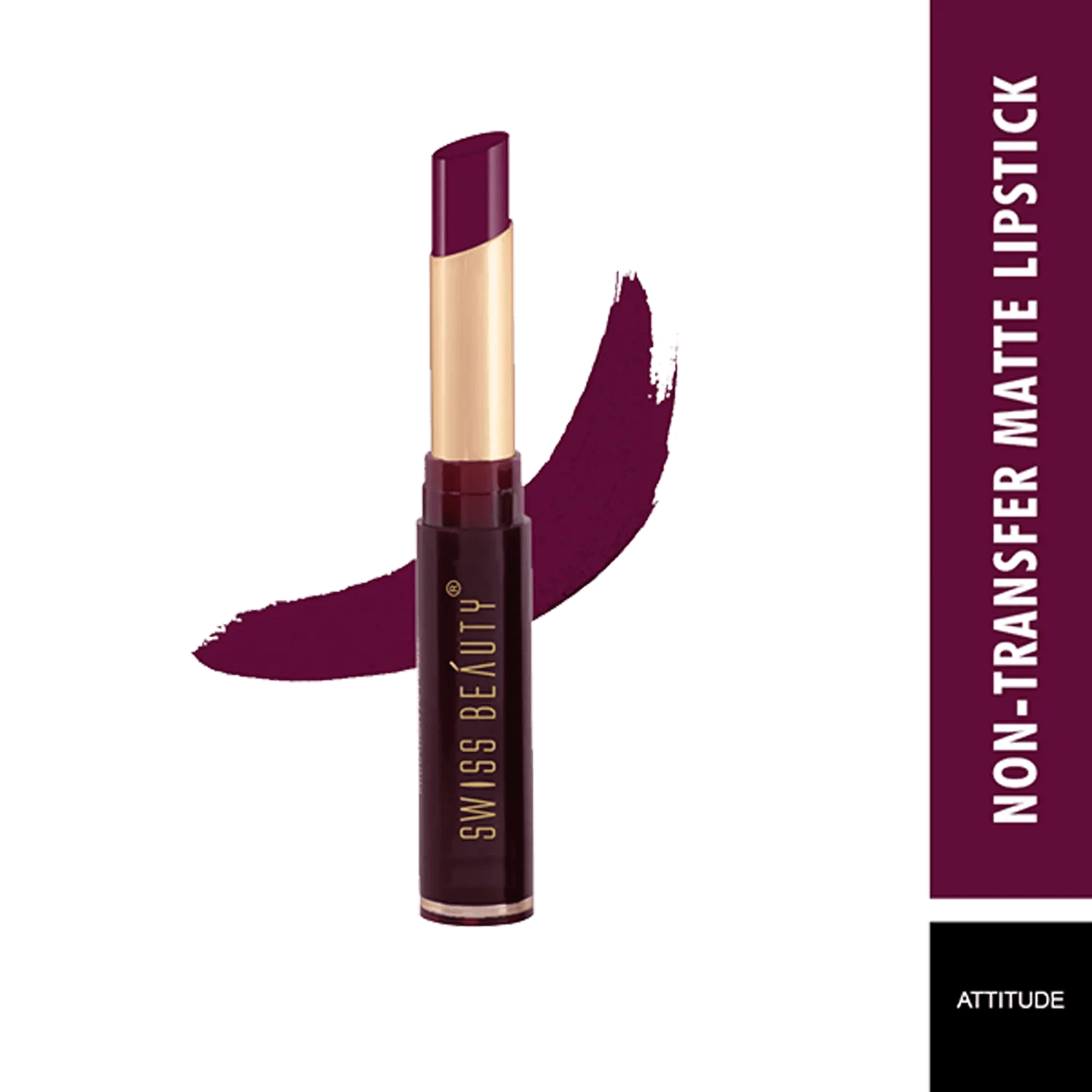 Swiss Beauty | Swiss Beauty Non-Transfer Matte Lipstick - 12 Attitude (2g)