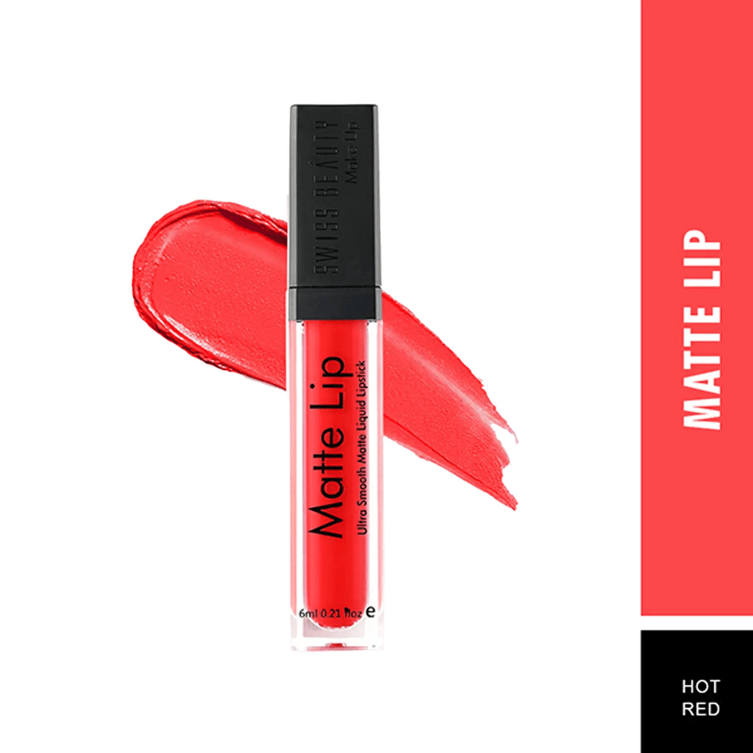 Swiss Beauty | Swiss Beauty Ultra Smooth Matte Liquid Lipstick - 01 Hot Red (6ml)