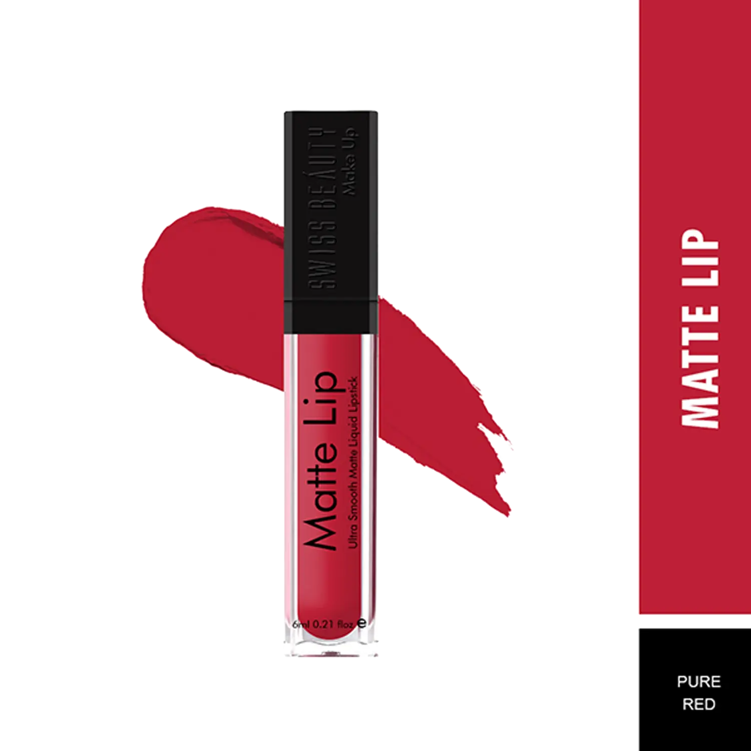 Swiss Beauty | Swiss Beauty Ultra Smooth Matte Liquid Lipstick - 24 Pure Red (6ml)