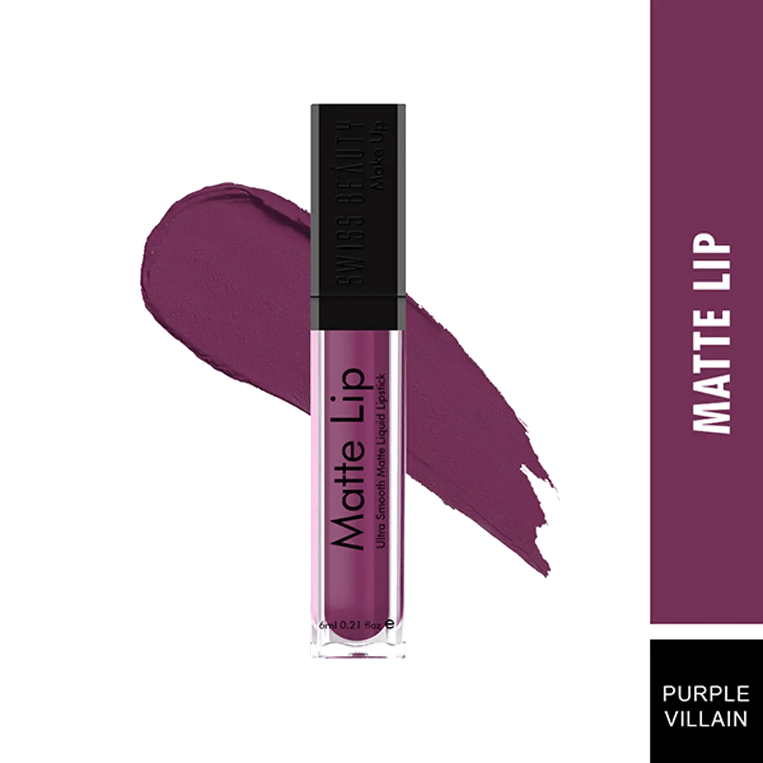 Swiss Beauty Ultra Smooth Matte Liquid Lipstick - 26 Purple Villain (6ml)