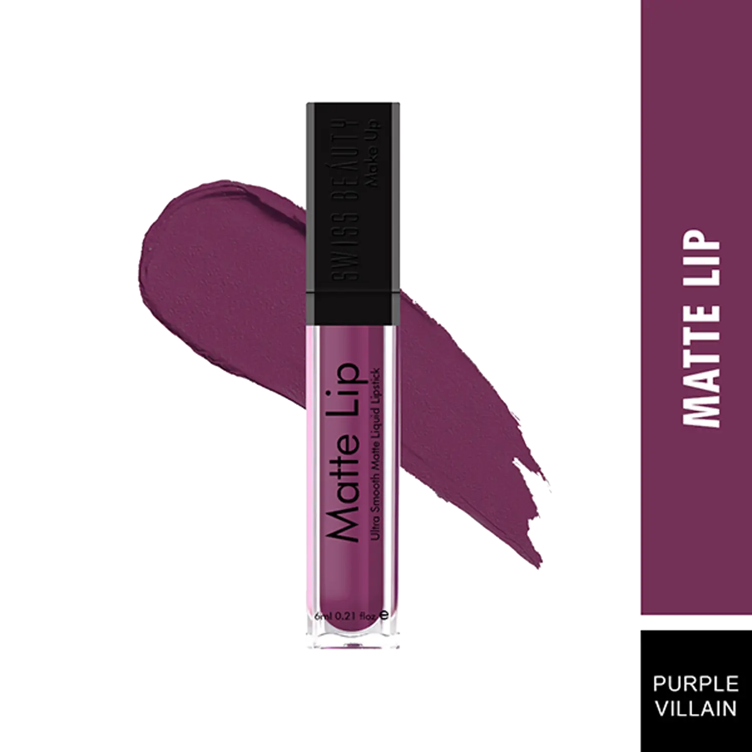 Swiss Beauty | Swiss Beauty Ultra Smooth Matte Liquid Lipstick - 26 Purple Villain (6ml)