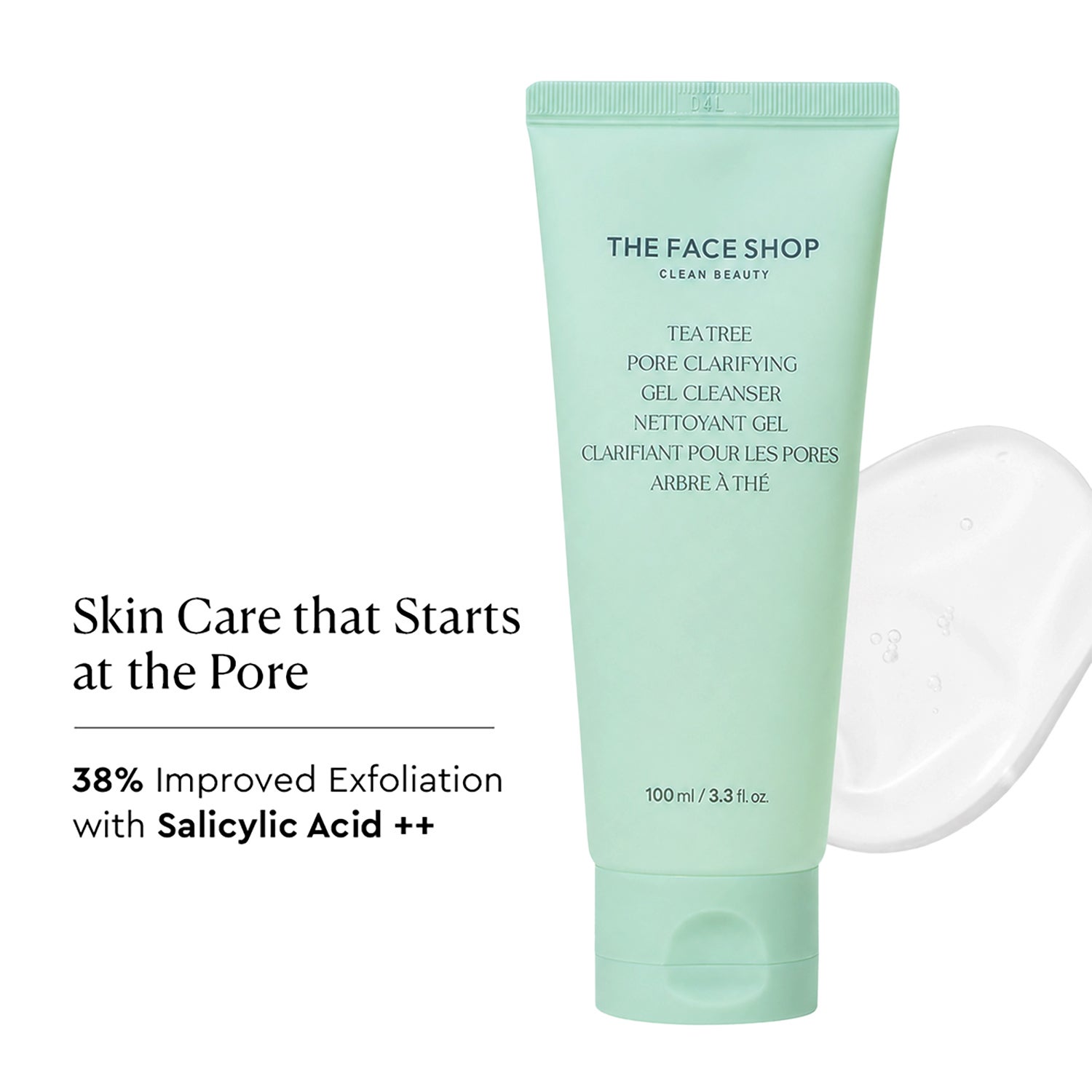 The Face Shop Salicylic Acid Tea Tree Gel Cleanser with AHA & PHA -Korean Face Wash for Acne(100 ml)
