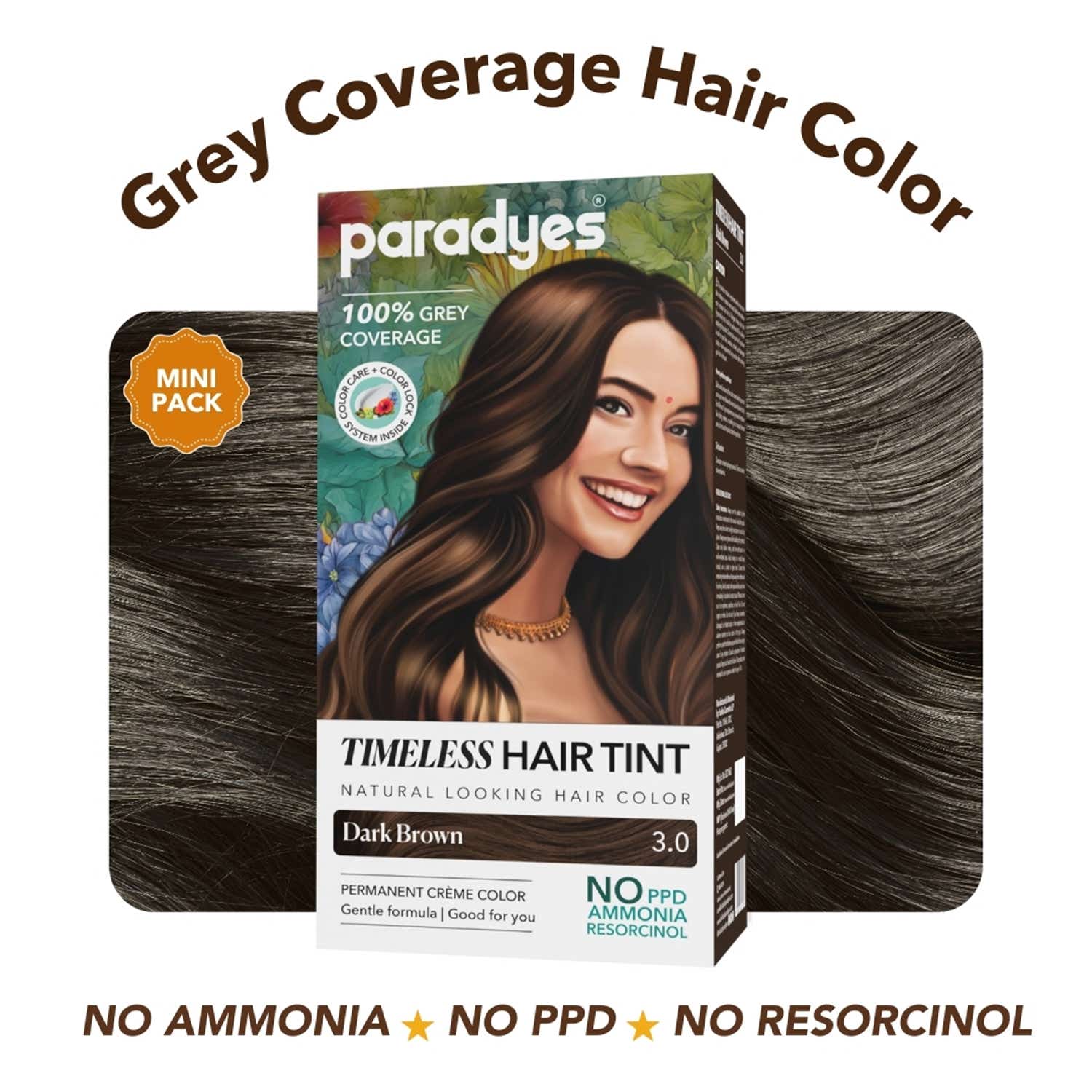 Paradyes | Paradyes Permanent Mini Timeless Hair Tint Cream Color - 3.0 Dark Brown (60 g)