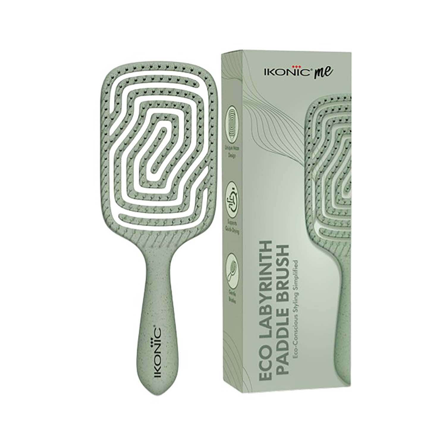 Ikonic Me | Ikonic Me Eco Labyrinth Paddle Brush IKM-3017 - Jade Green