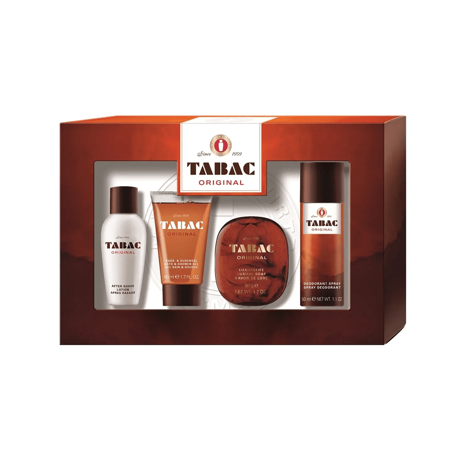 Tabac | Tabac Original Quattro Mini SET : Deo, Soap, Bath & Shower Gel, After shave lotion (3 pcs)