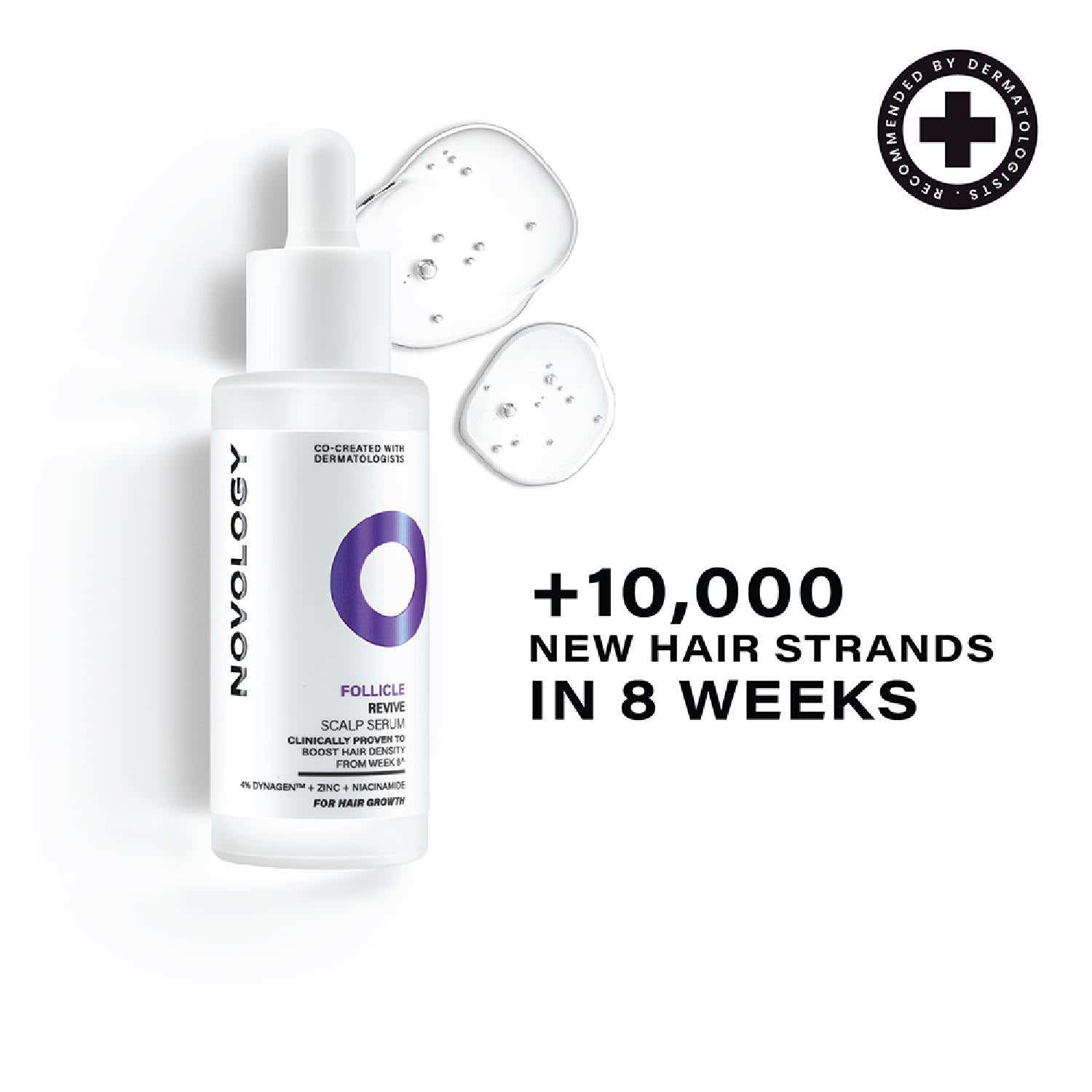 Novology | Novology Follicle Revive Scalp Serum,For Hair Growth,Suitable For Sensitive Scalp,Dermat Tested (50ml)