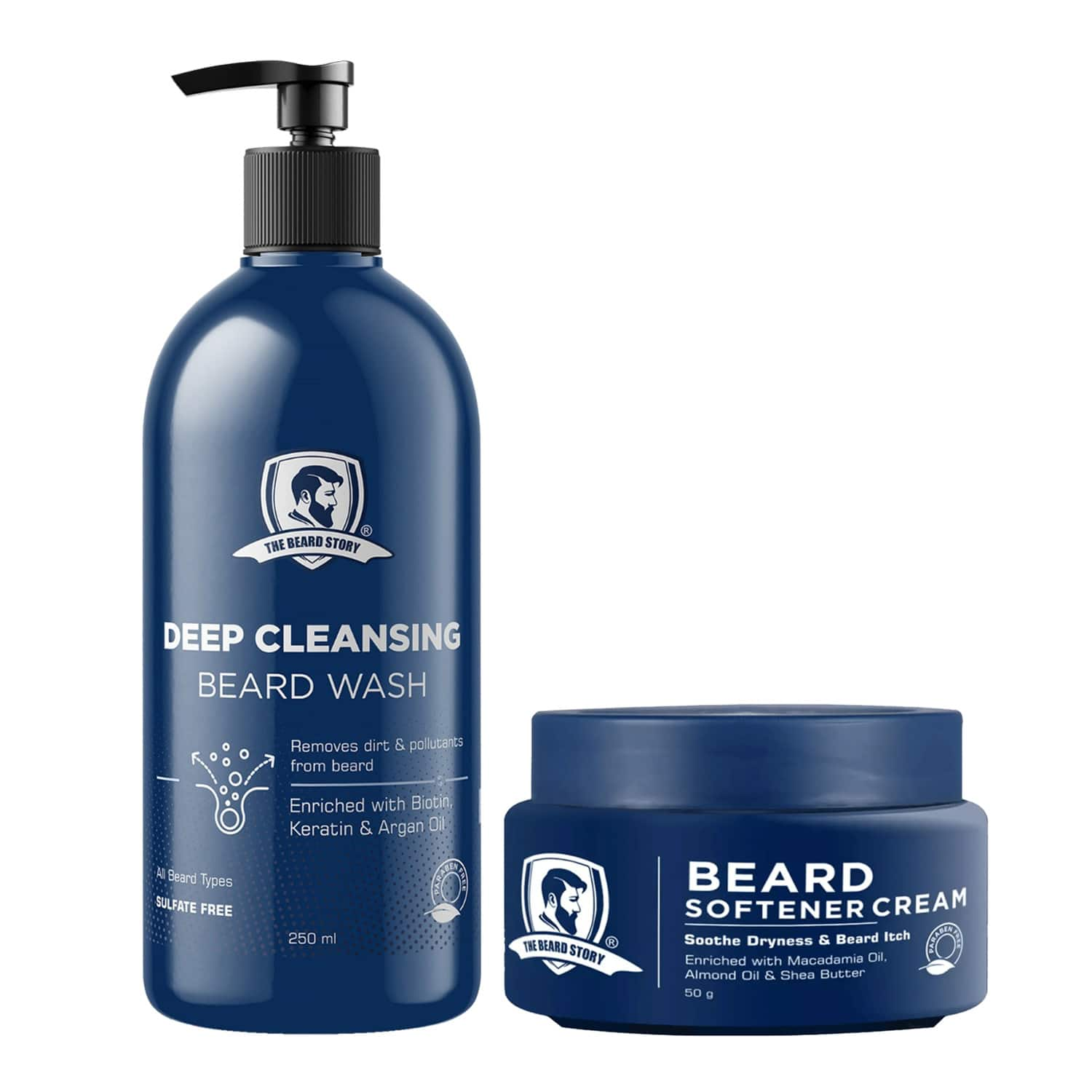 The Beard Story | The Beard Story Beard Softner Cream (50 g) & Deep Cleansing Beard Wash (250 ml) Combo