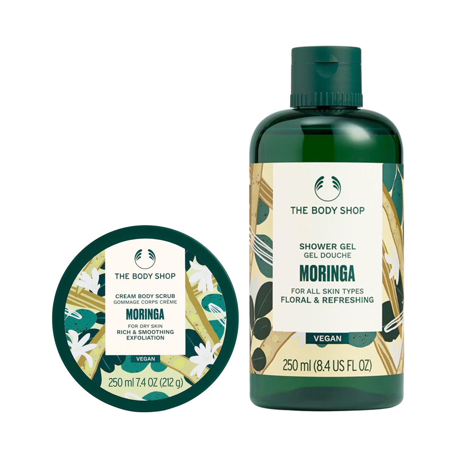 The Body Shop | The Body Shop Moringa Shower Gel & Body Scrub Combo