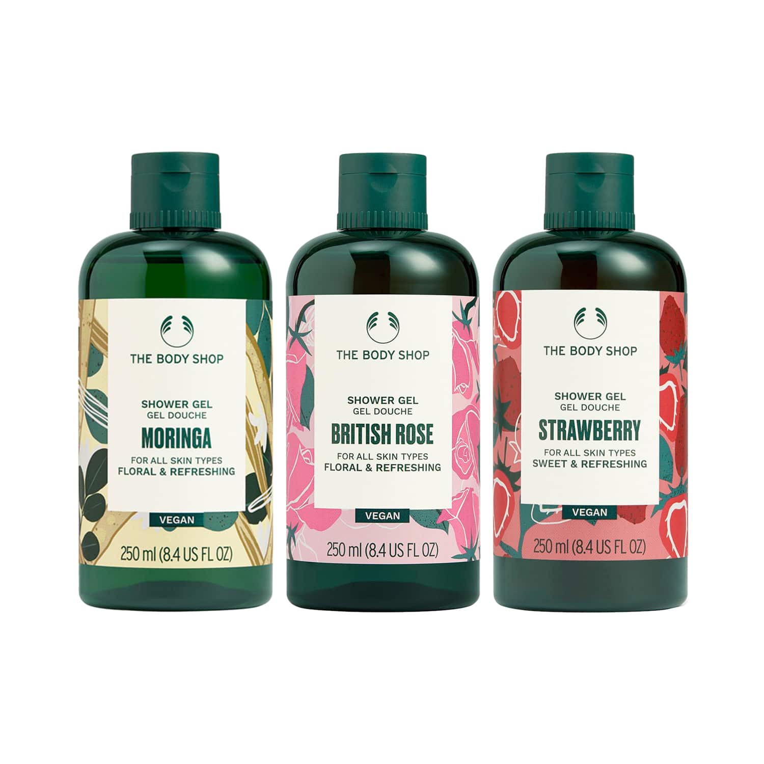 The Body Shop | The Body Shop British Rose, Strawberry & Moringa Shower Gel Combo