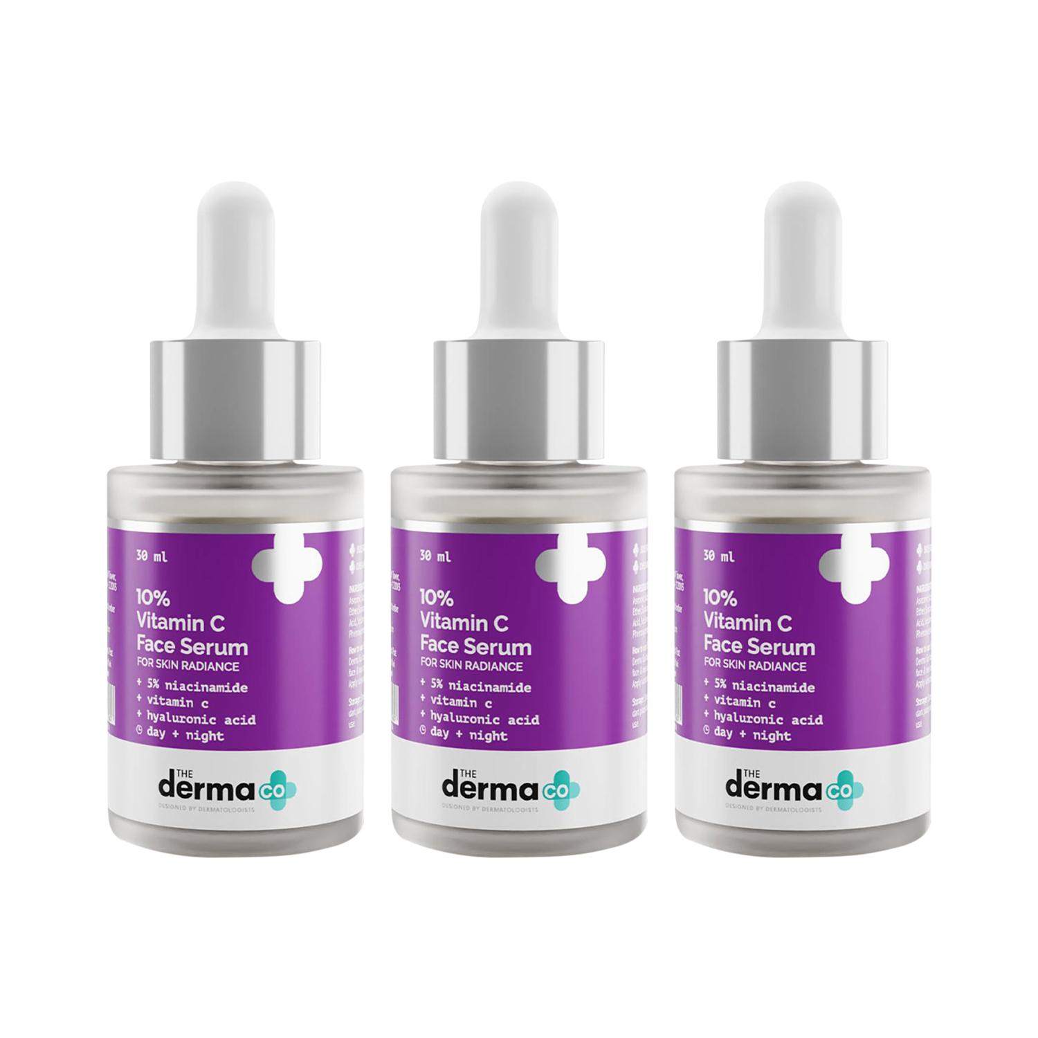 The Derma Co | The Derma Co 10% Vitamin C Face Serum Combo Pack of 3 (30ml)