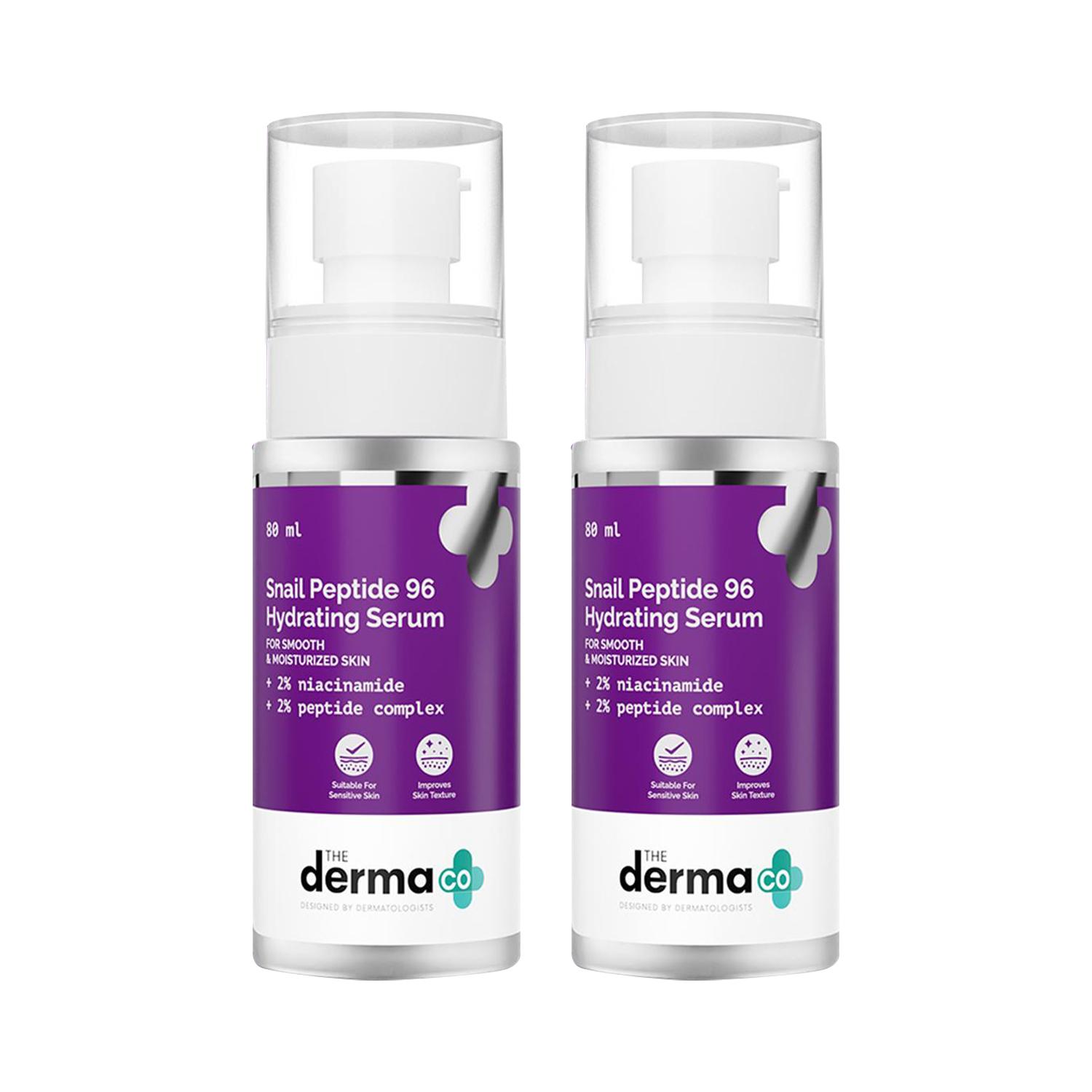 The Derma Co | The Derma Co Snail Peptide 96 Hydrating Serum with Snail Mucin & Peptide Complex Combo (80 ml)