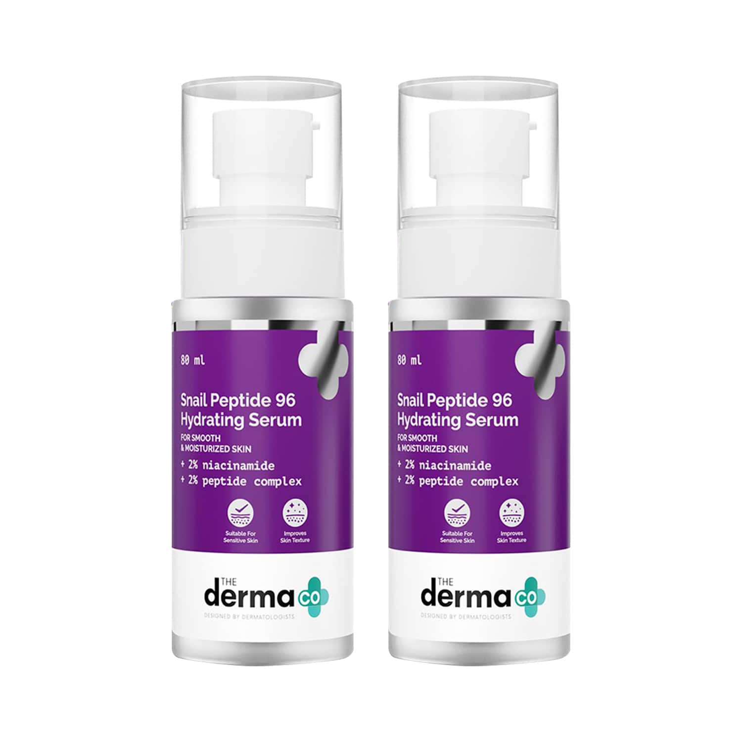 The Derma Co | The Derma Co Snail Peptide 96 Hydrating Serum with Snail Mucin & Peptide Complex Combo (80 ml)