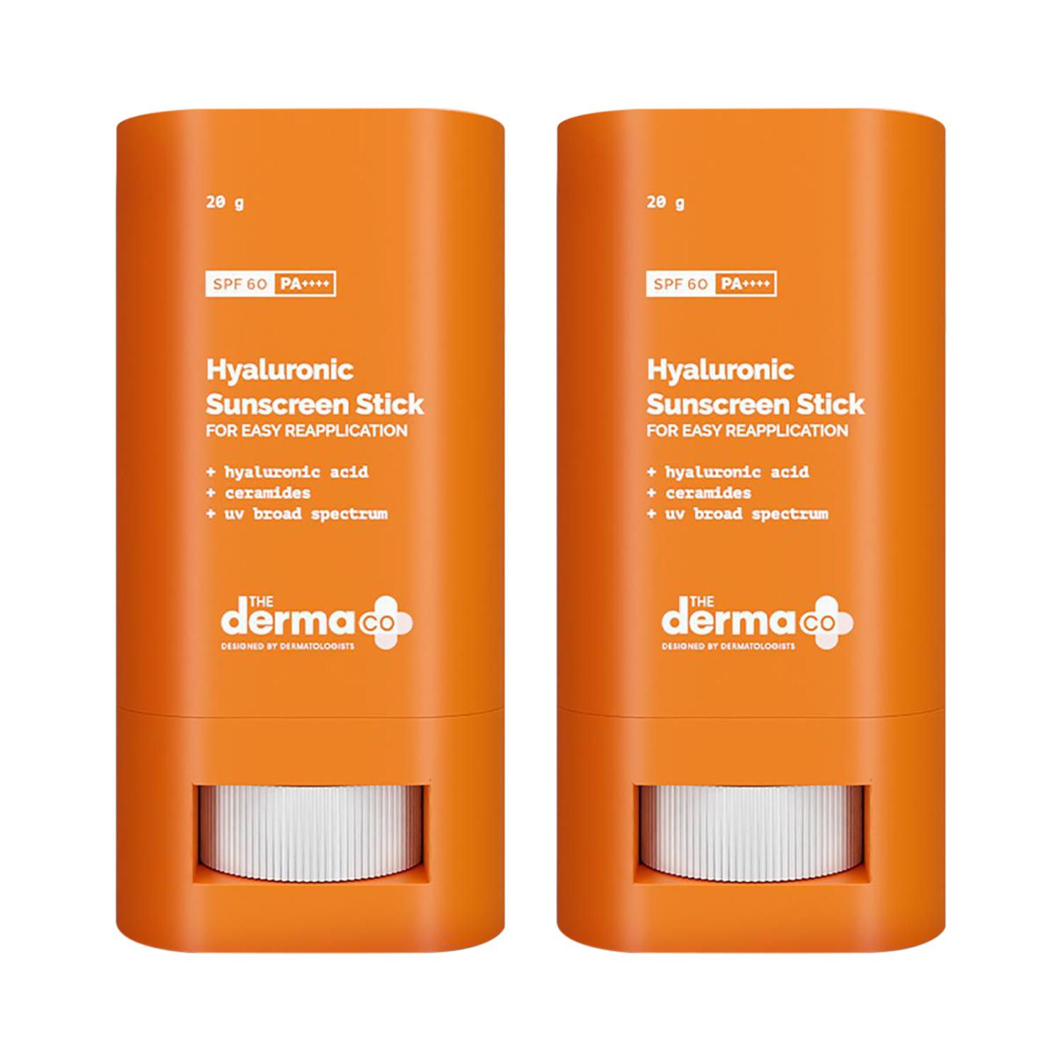 The Derma Co | The Derma Co Hyaluronic Sunscreen Stick for Easy Reapplication with SPF 60 Pa++ Combo (20g)