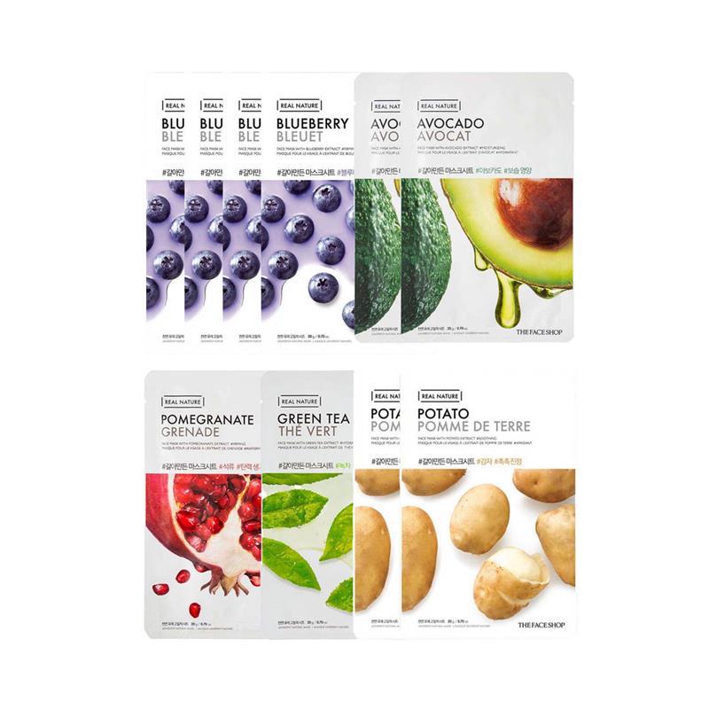 The Face Shop | The Face Shop Real Nature Daily Glow Mask Sheet Combo (Pack of 10)