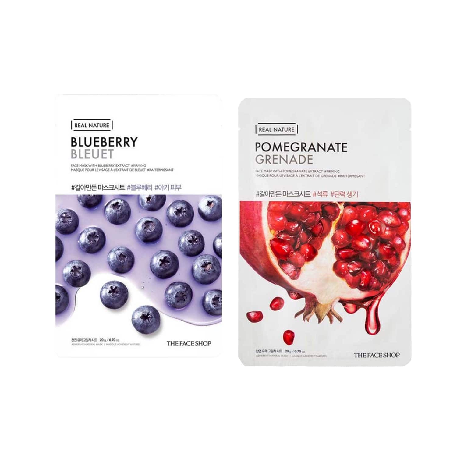 The Face Shop | The Face Shop Anti-Aging Pomegranate & Blueberry Masksheet Pack of 2 Combo (20 g x2 )