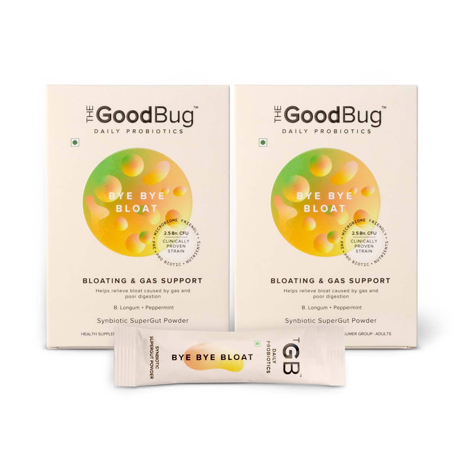 The Good Bug | The Good Bug Bye Bye Bloat Supergut Powder For Bloating & Gas Support (Pack Of 2 x 15 Sachet) Combo