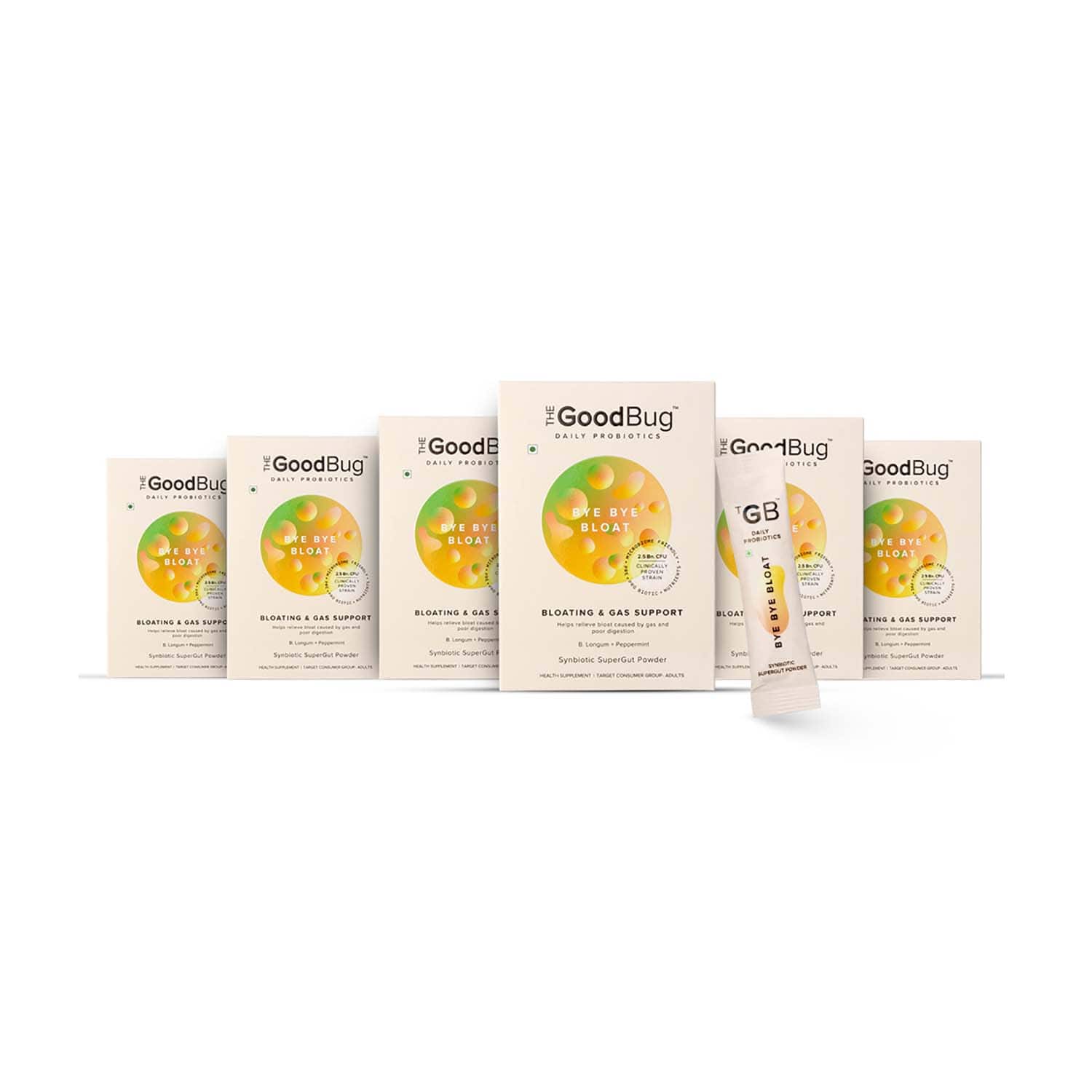 The Good Bug | The Good Bug Bye Bye Bloat Supergut Powder For Bloating & Gas Support (Pack Of 6 x 15 Sachet) Combo