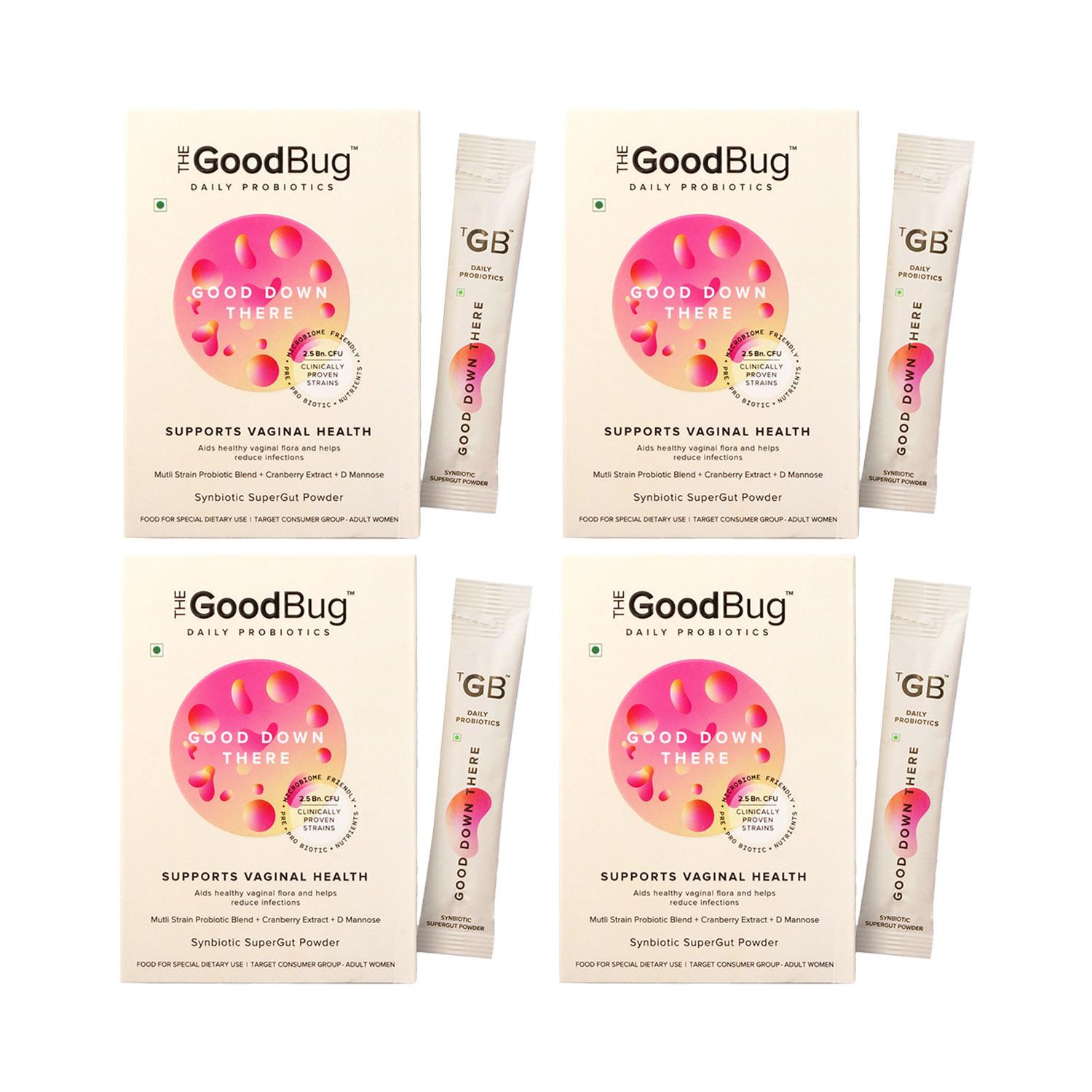 The Good Bug | The Good Bug Good Down There Supergut Powder For Vaginal Health (Pack Of 4 x 15 Sachet) Combo
