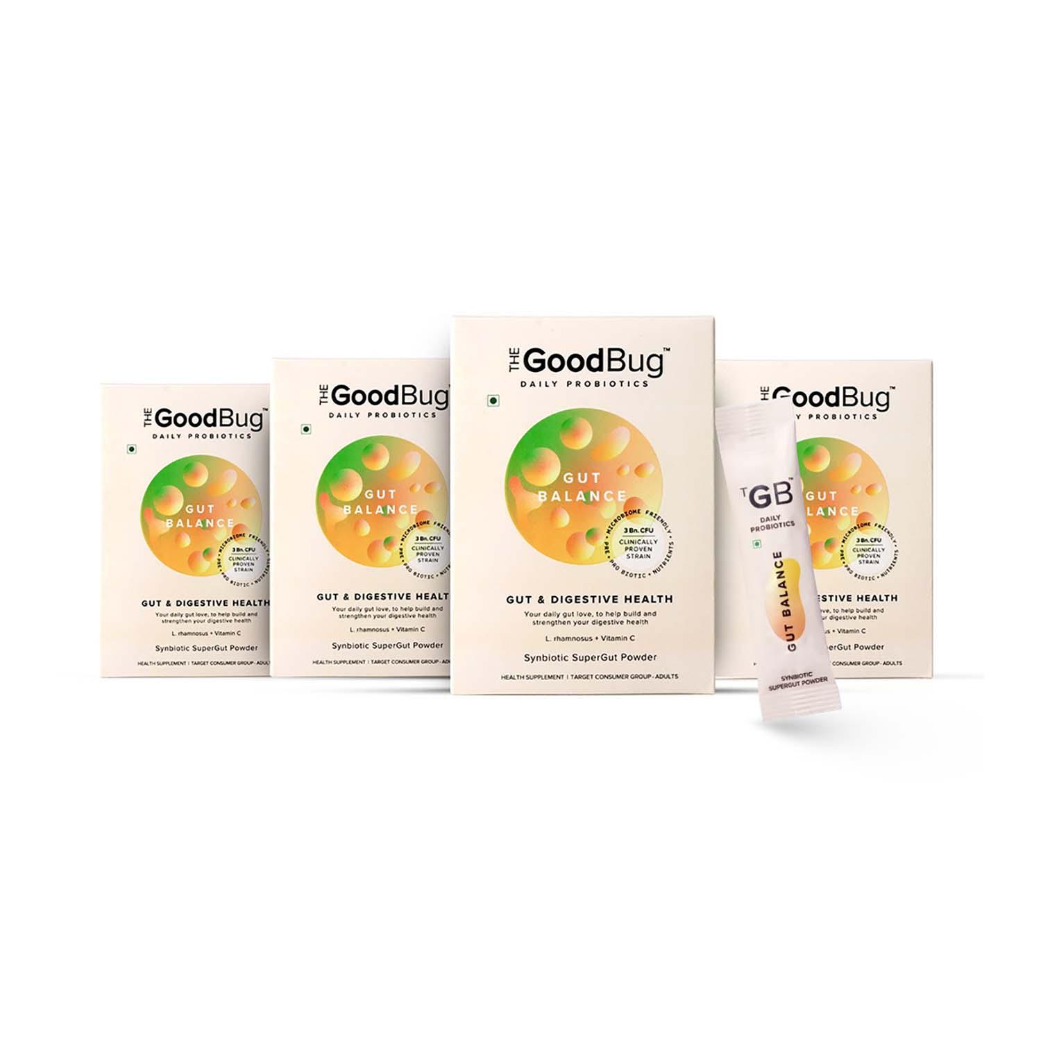 The Good Bug | The Good Bug Gut Balance Supergut Powder For Gut & Digestive Health (Pack Of 4 x 15 Sachet) Combo
