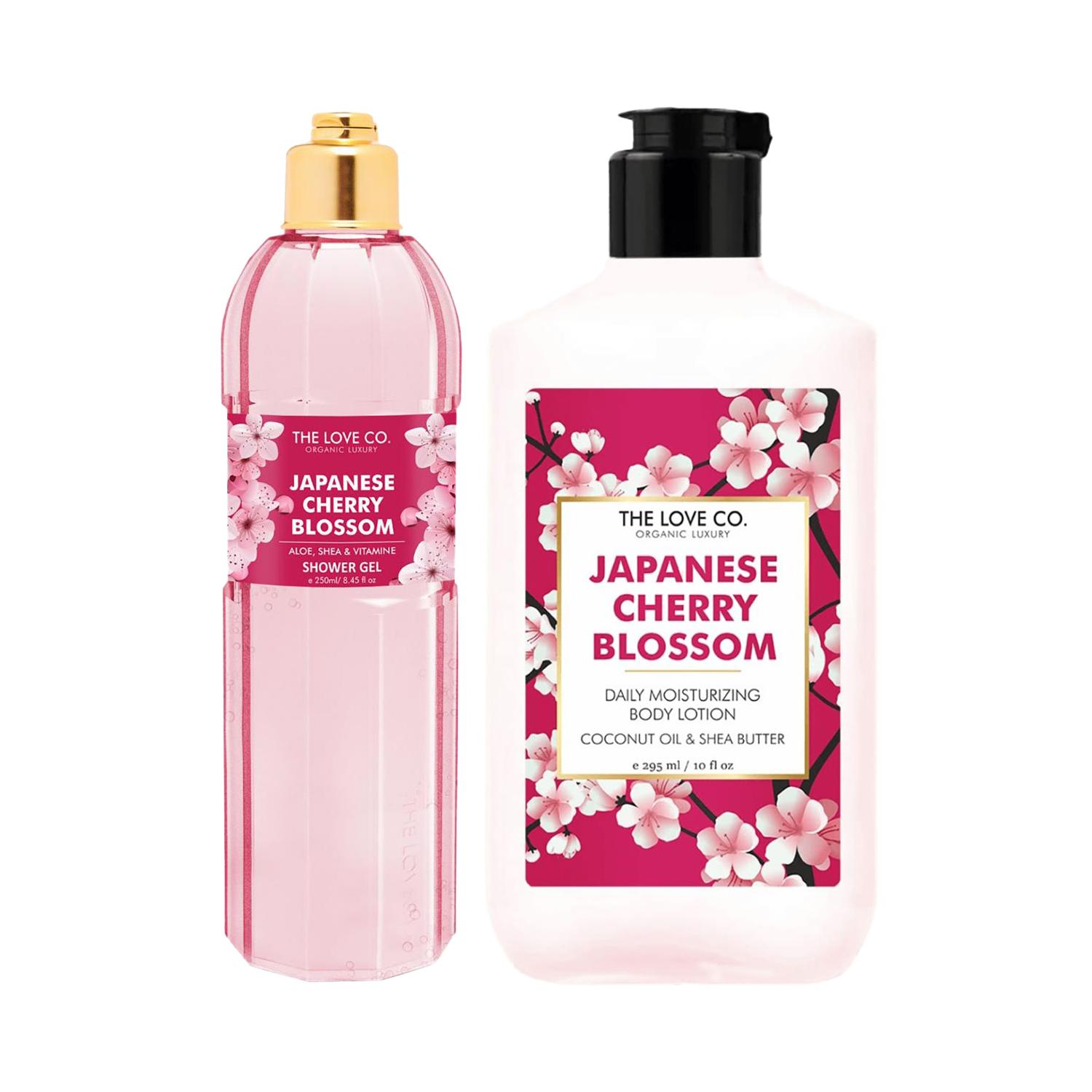 THE LOVE CO. | The Love Co. Japanese Cherry Blossom Body Wash + Body Lotion Combo (Pack of 2)